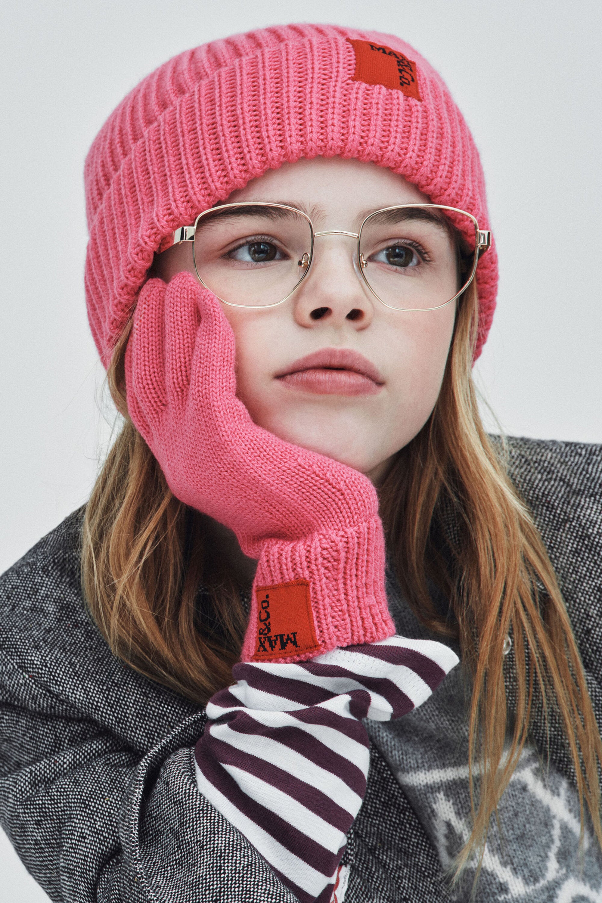 Guantes de mezcla de lana con parche