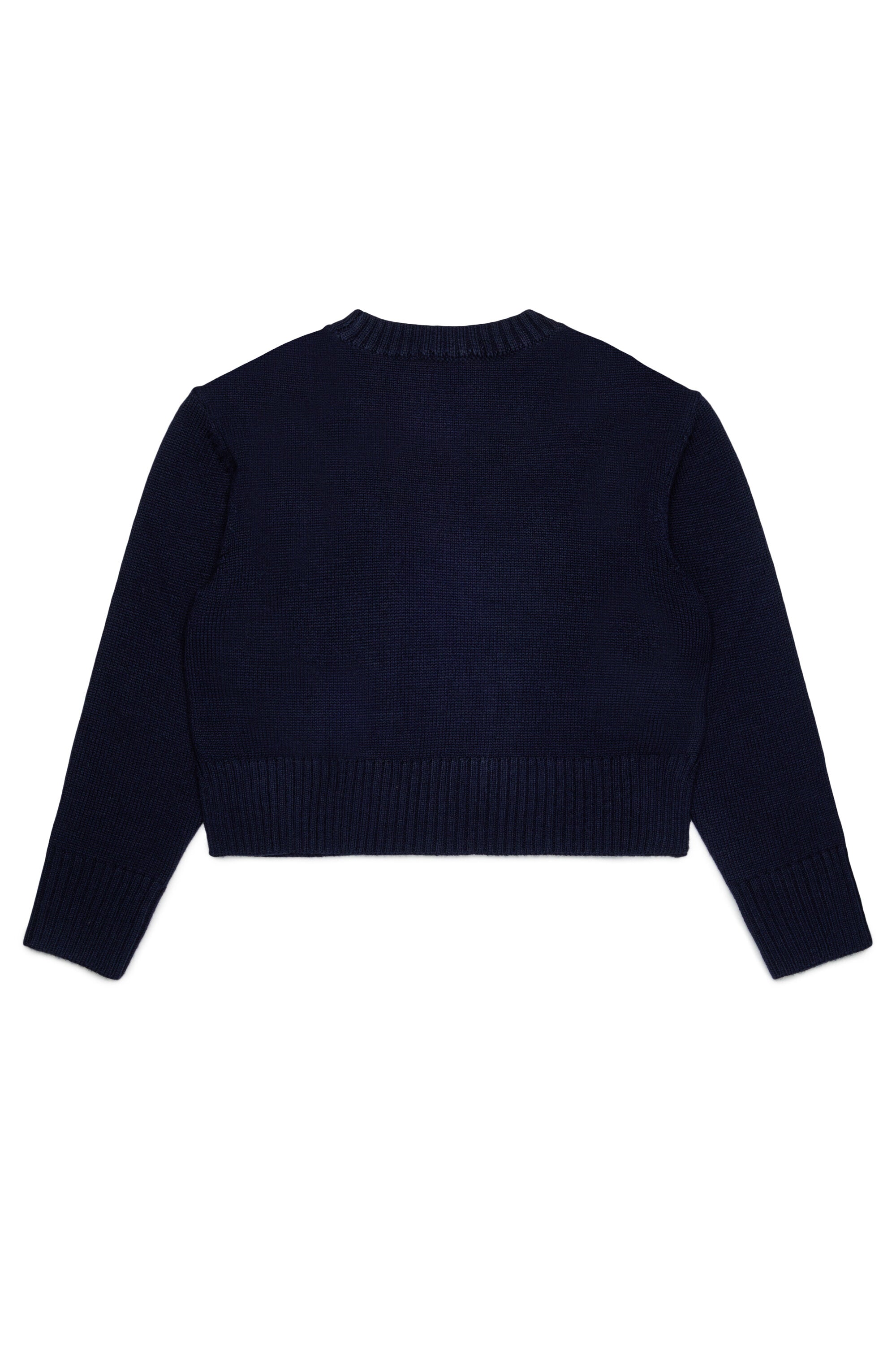 Wool blend pullover with embroidered logo