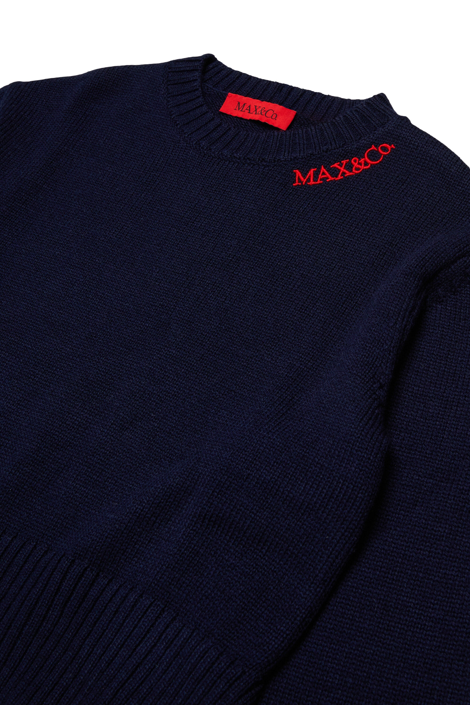 Wool blend pullover with embroidered logo
