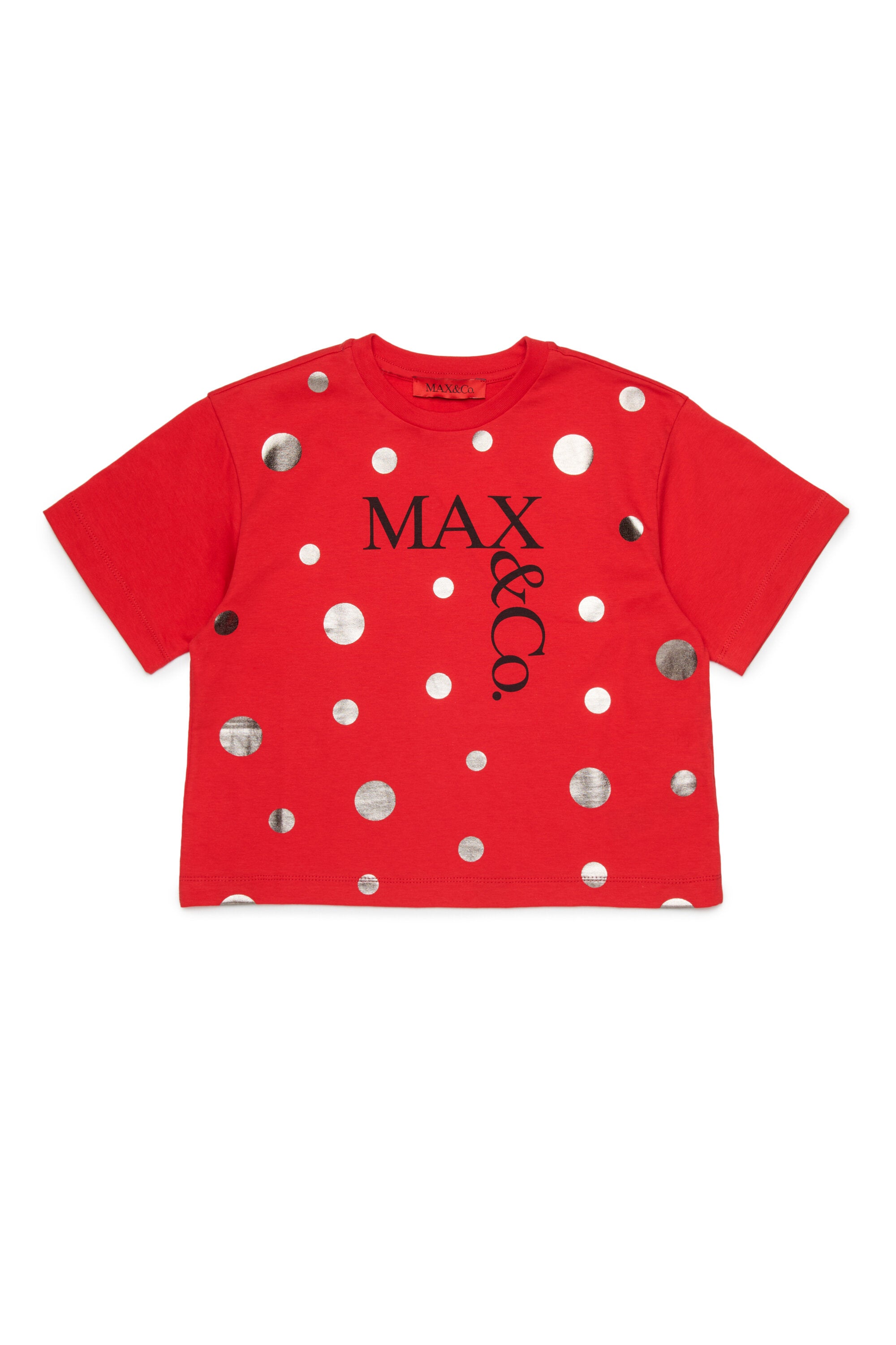 Camiseta con logo y lunares metálicos