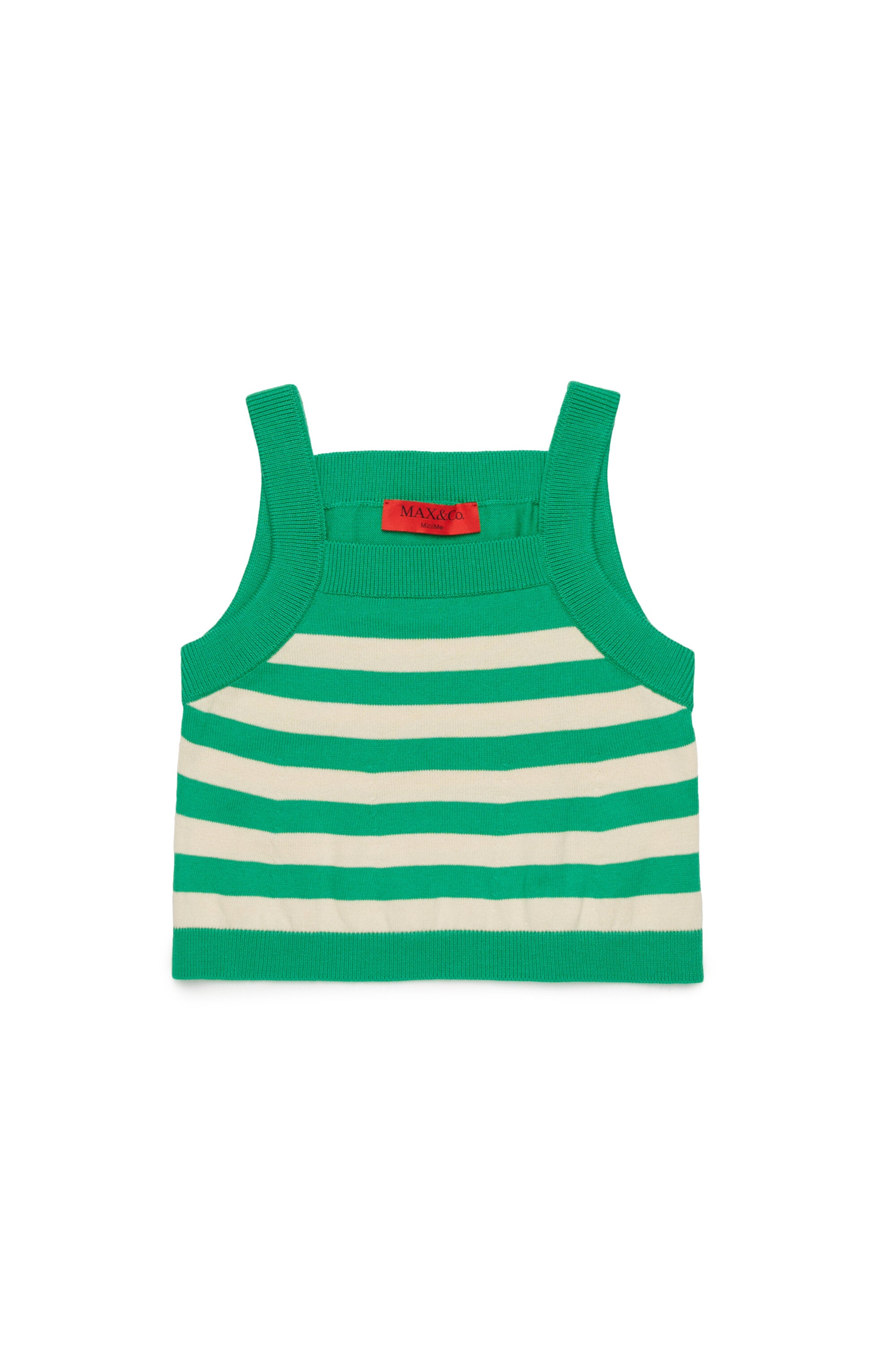 Striped knit top with logo