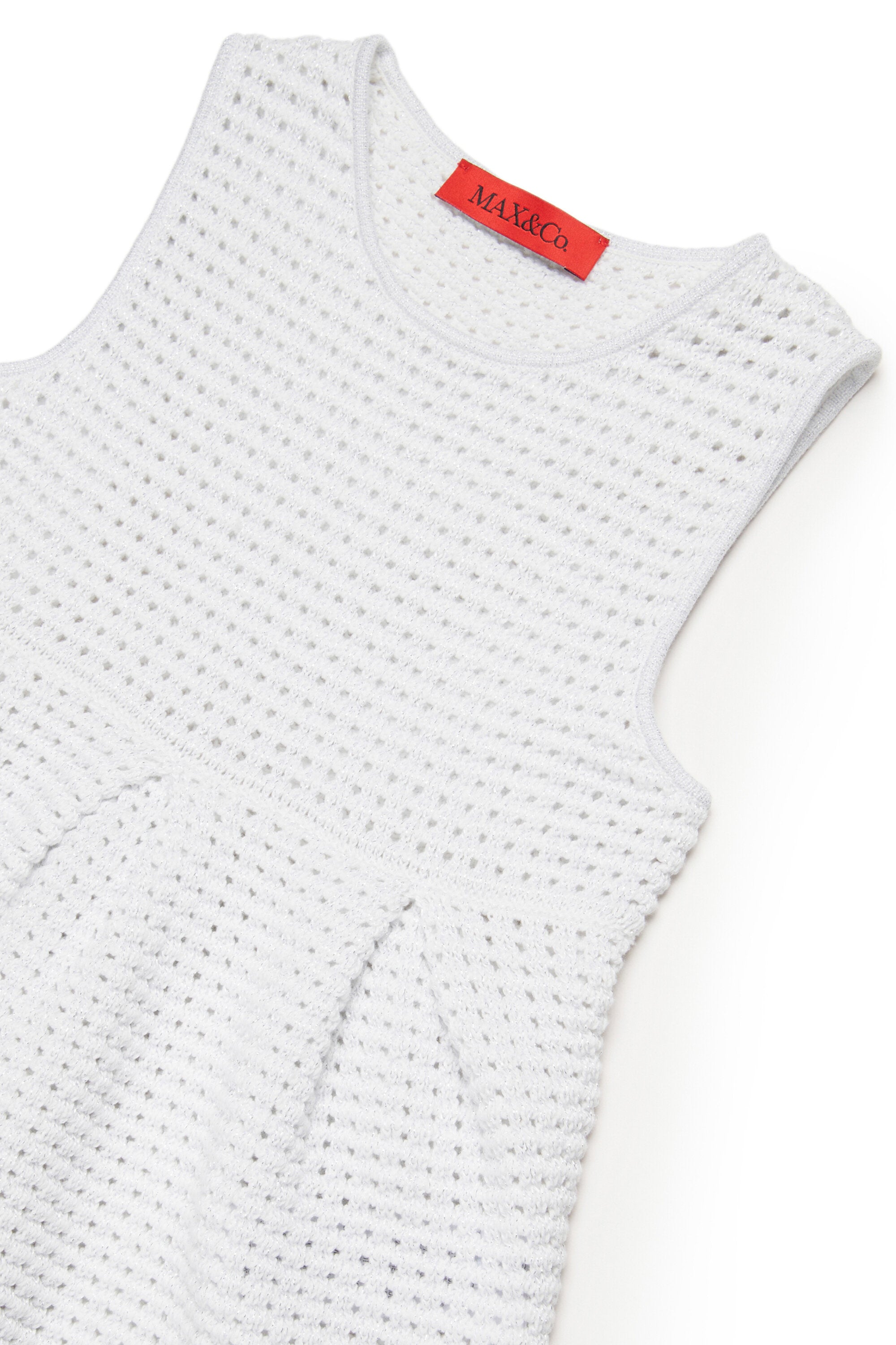 Openwork knit dress with logo