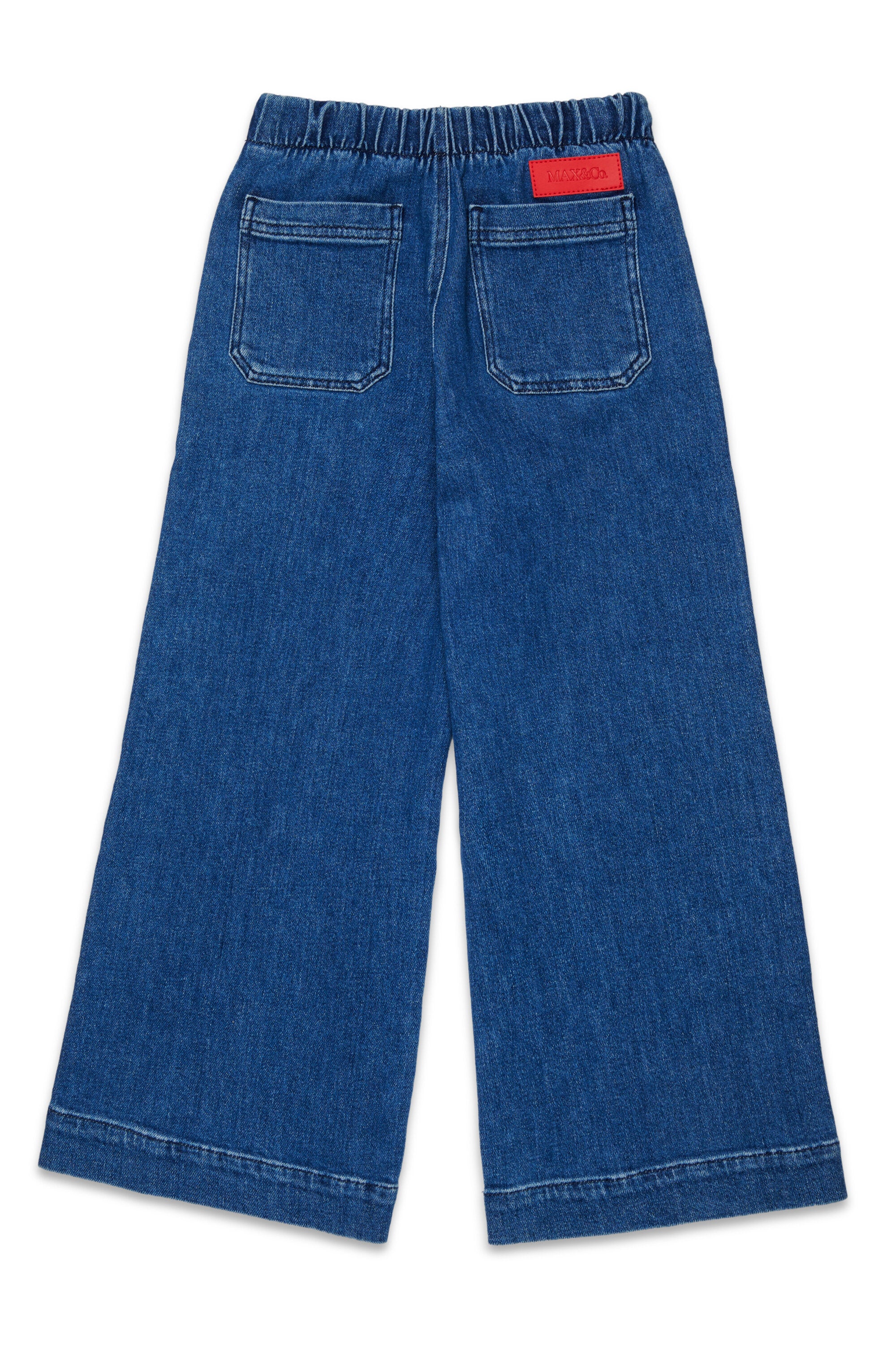 Flare fit jeans with elastic waistband