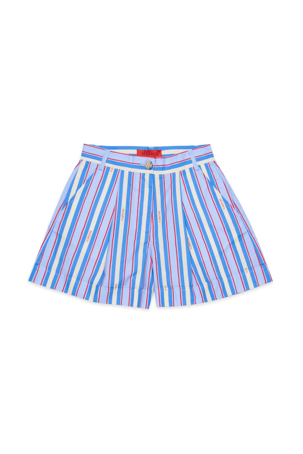 Shorts a rayas con logo