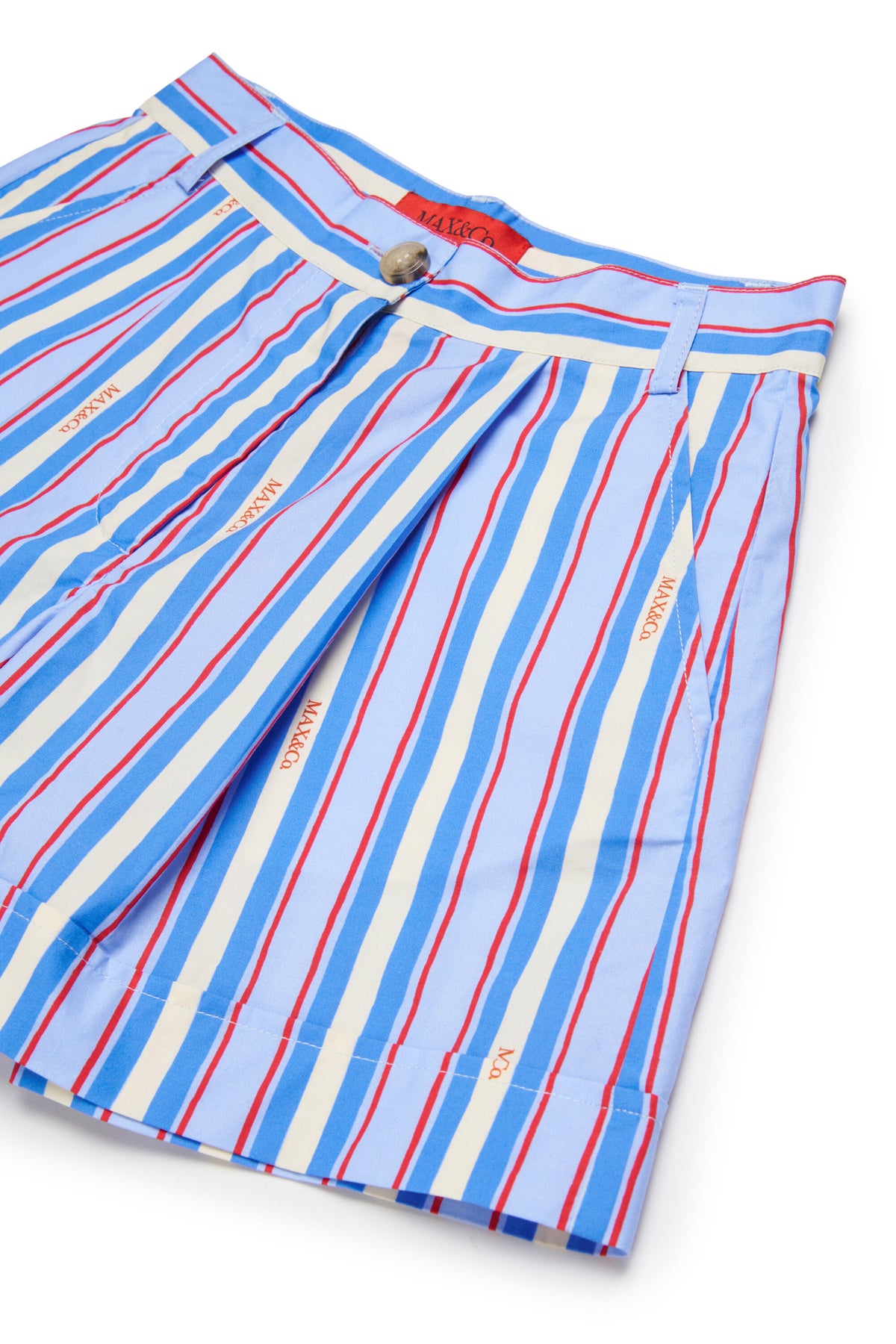 Shorts a rayas con logo