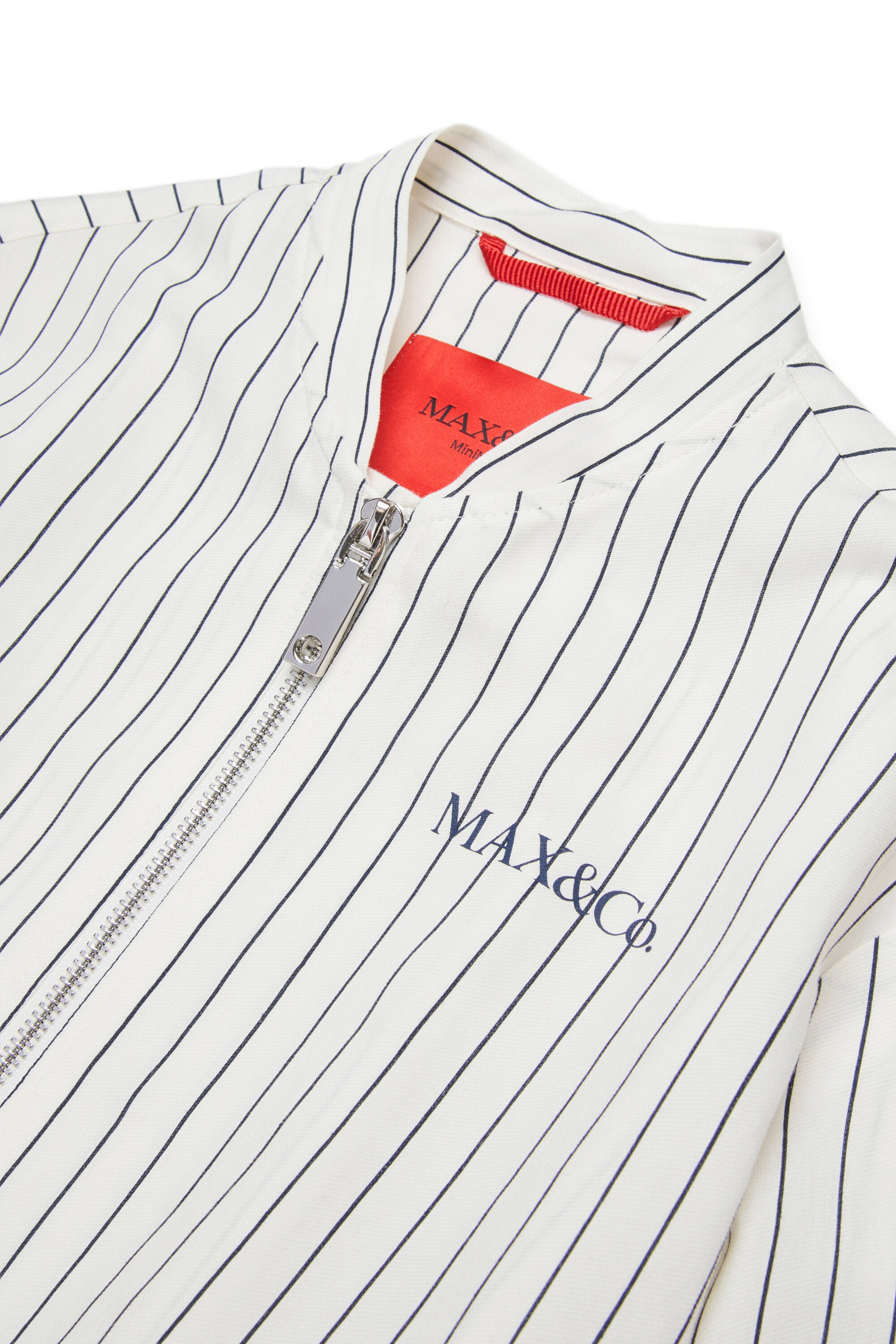 Chaqueta bomber a rayas con logo