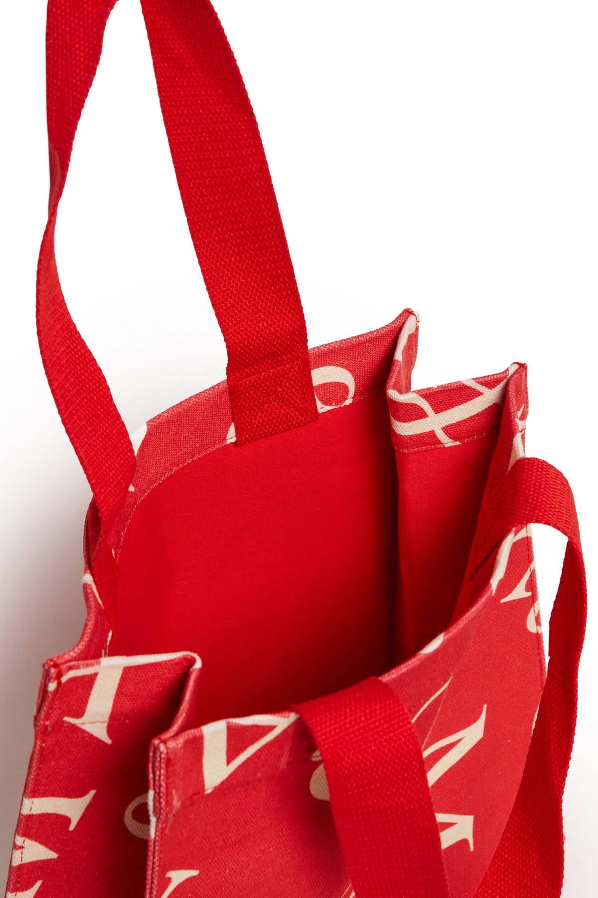 Tote bag with oversized logo lettering