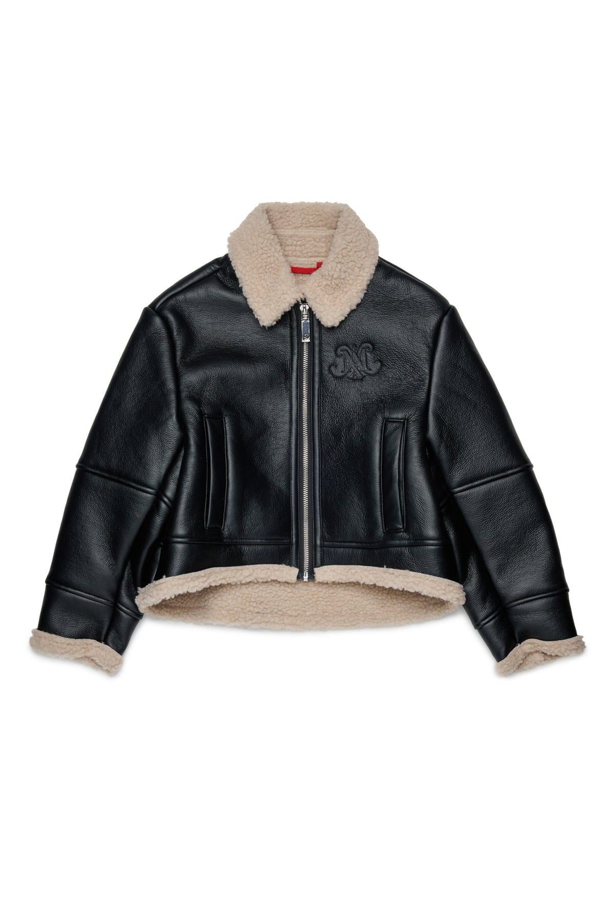 Chaqueta shearling con logo