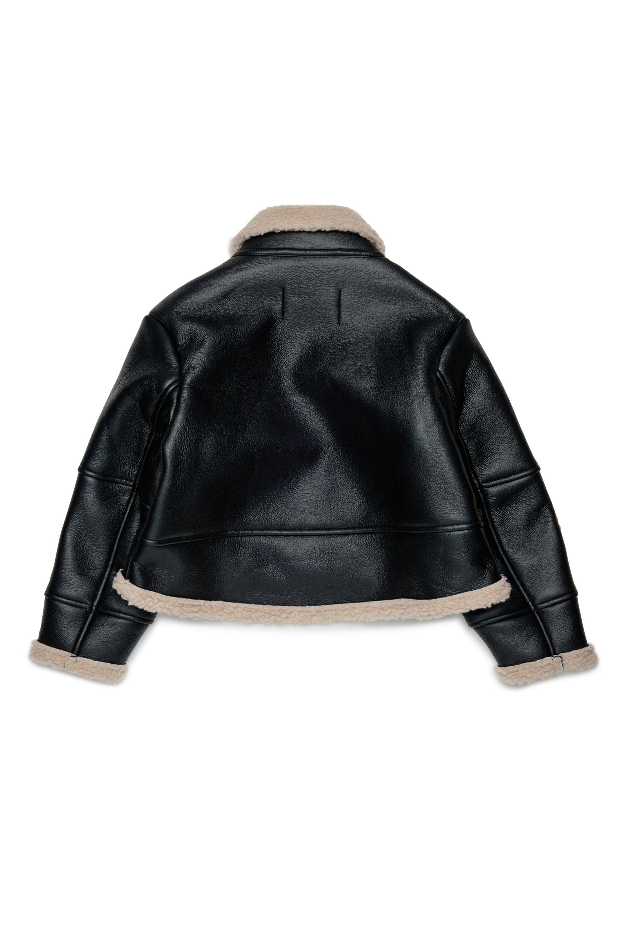 Chaqueta shearling con logo