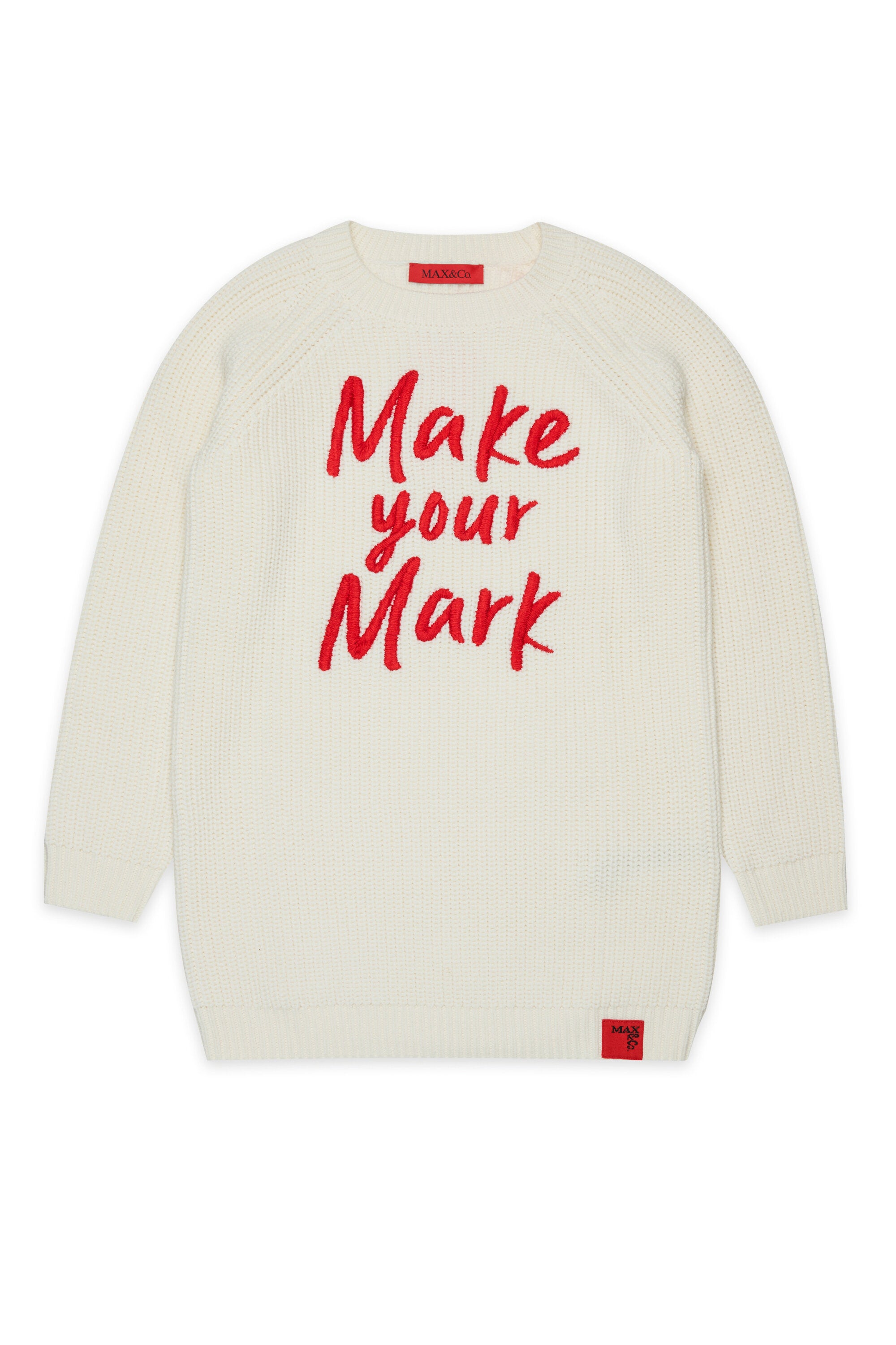Knit dress with front lettering