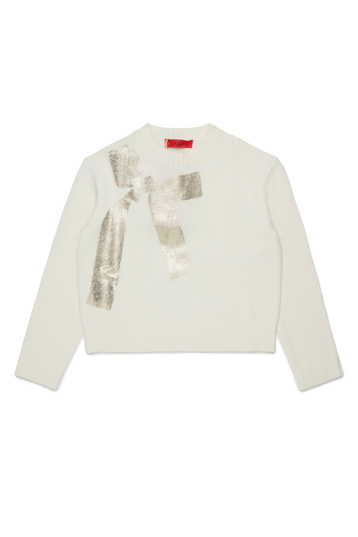 Jersey de cuello redondo con estampado de lazo