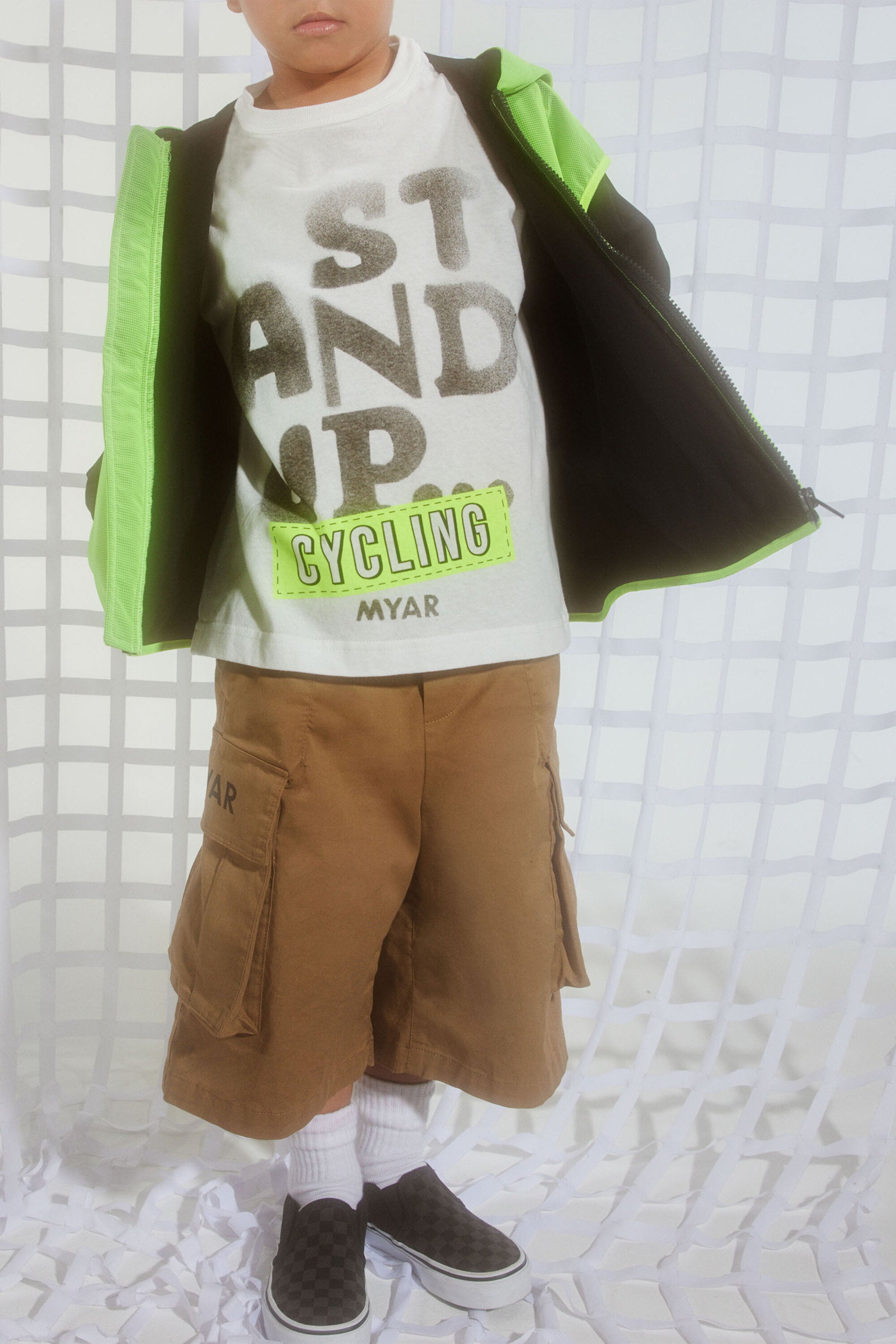 Camiseta de algodón Deadstock con gráficos Stand up