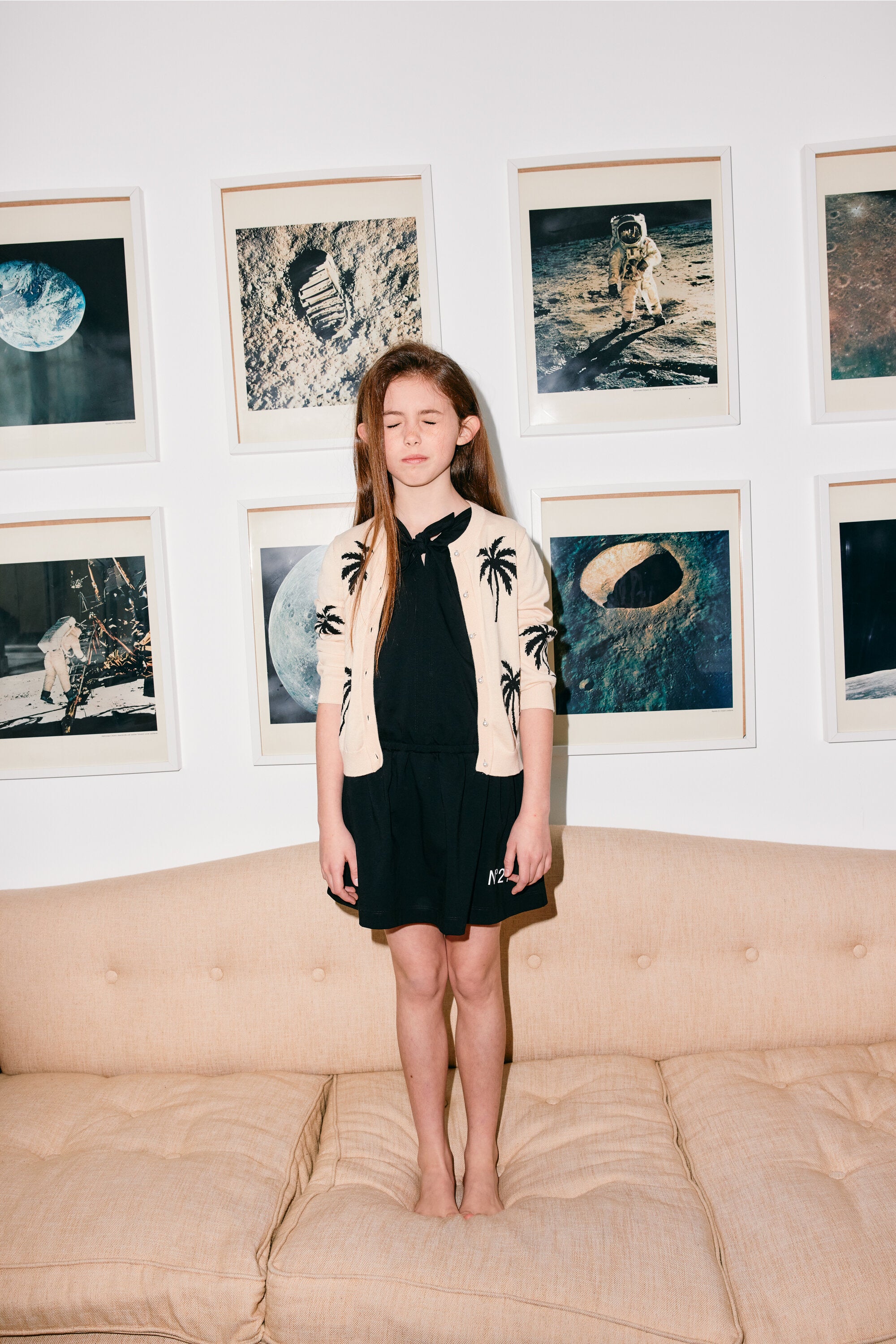 Cárdigan de algodón con incrustación Palmeras