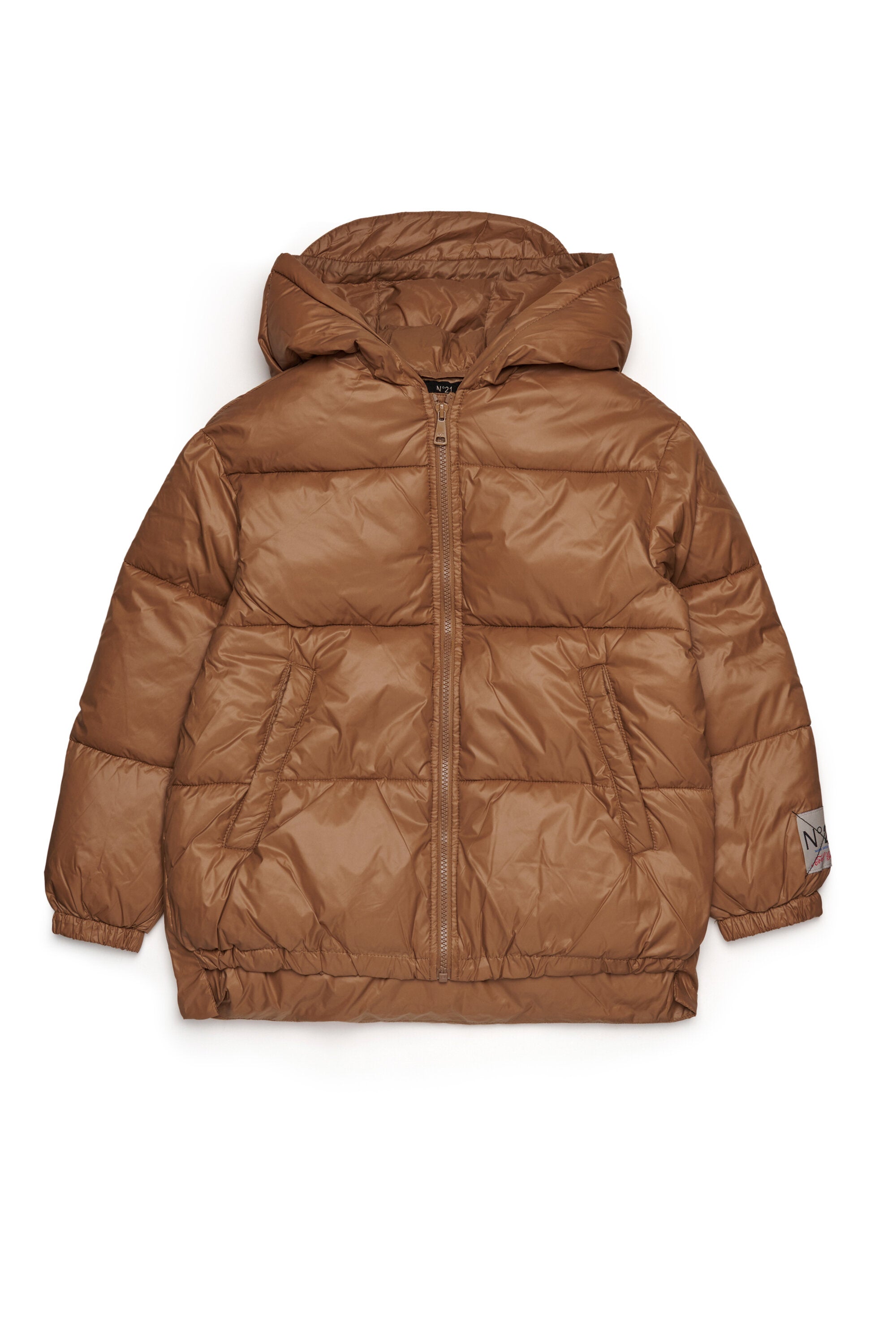 Chaqueta corta acolchada con dobladillo asimétrico