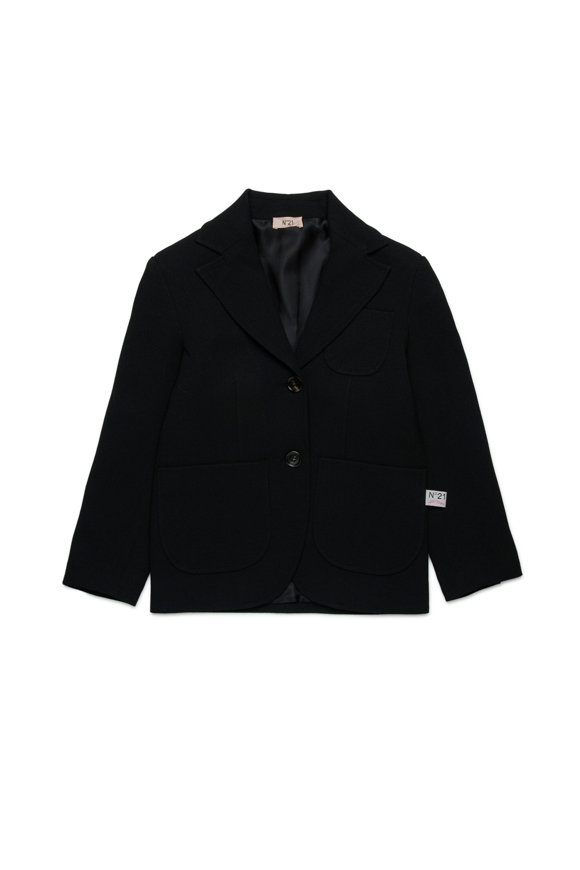 Chaqueta blazer de crepé con botonadura sencilla