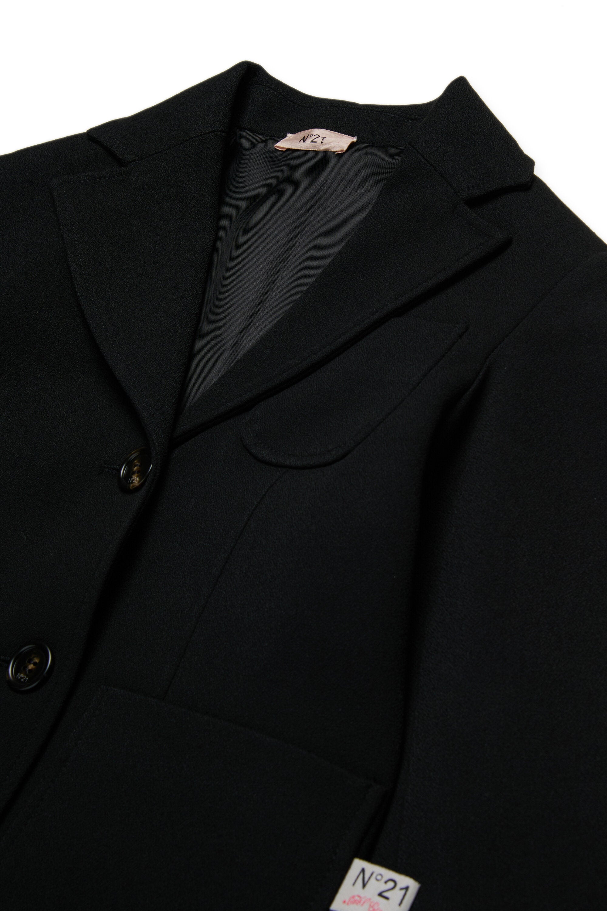 Chaqueta blazer de crepé con botonadura sencilla