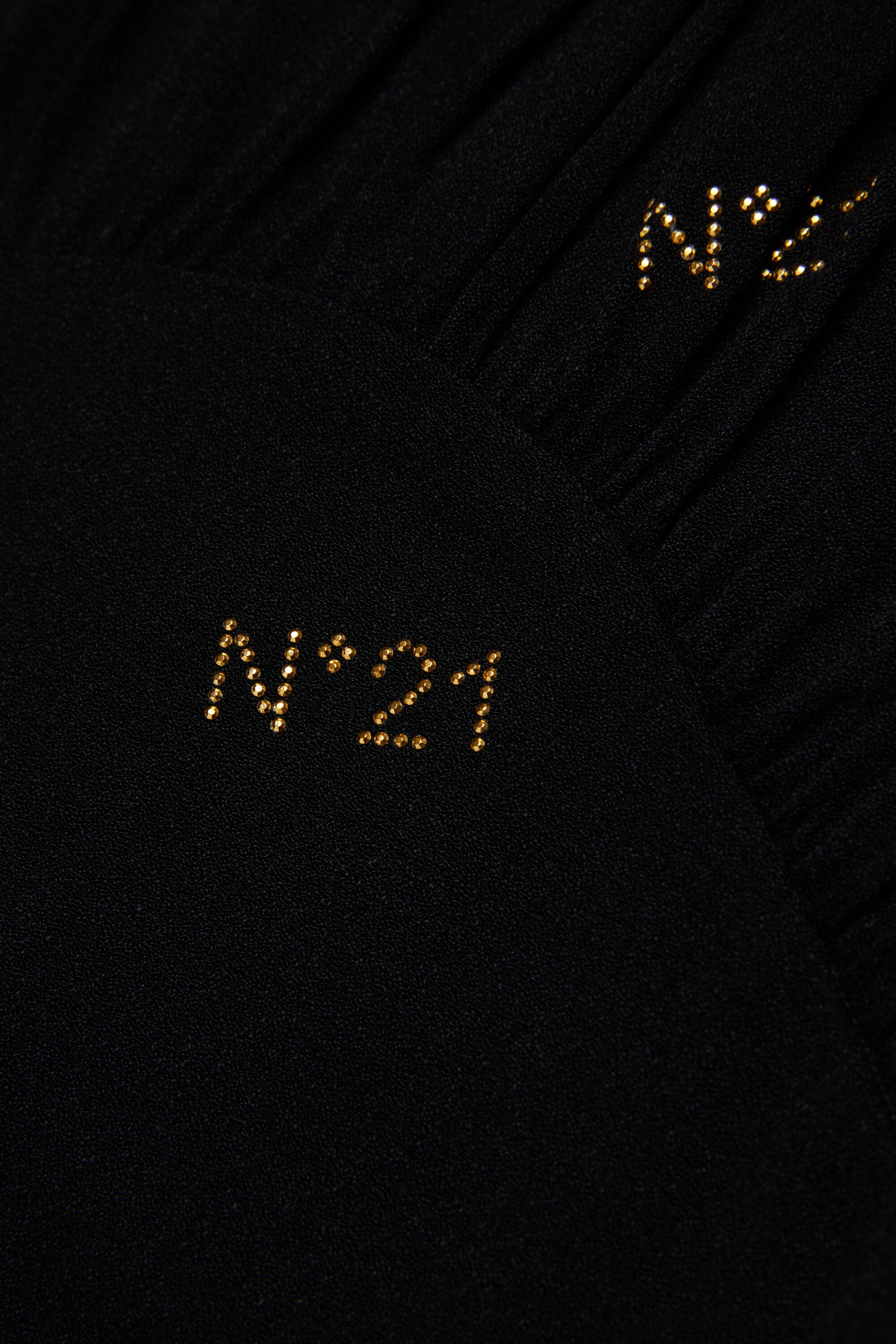 N°21 vestido corto de crepé con estampado hotfix