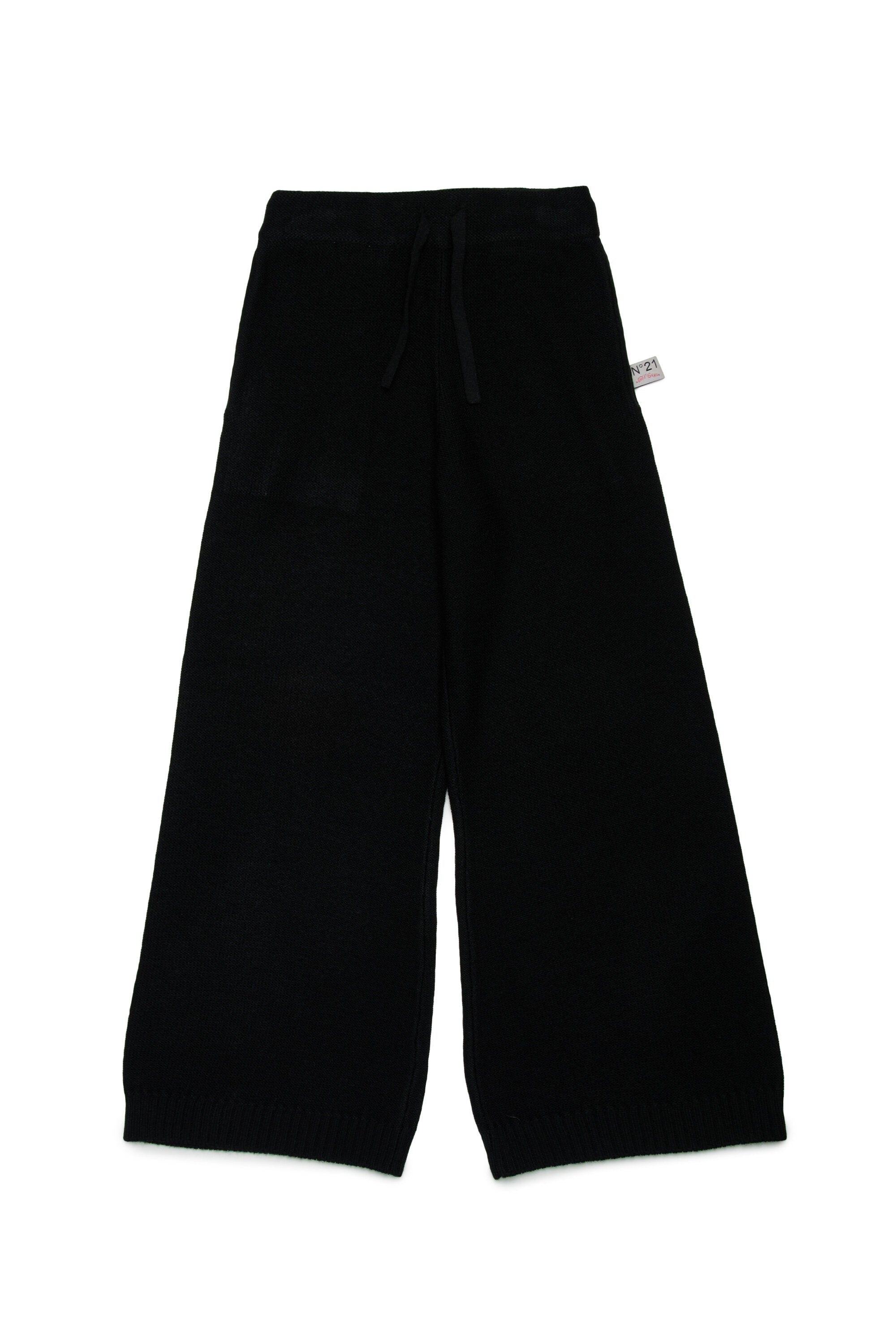 Wool-blend wide-leg pants