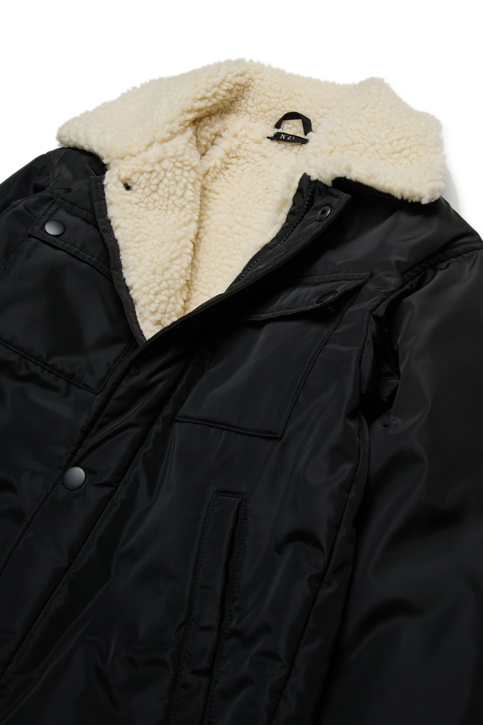 Chaqueta larga con interior de peluche