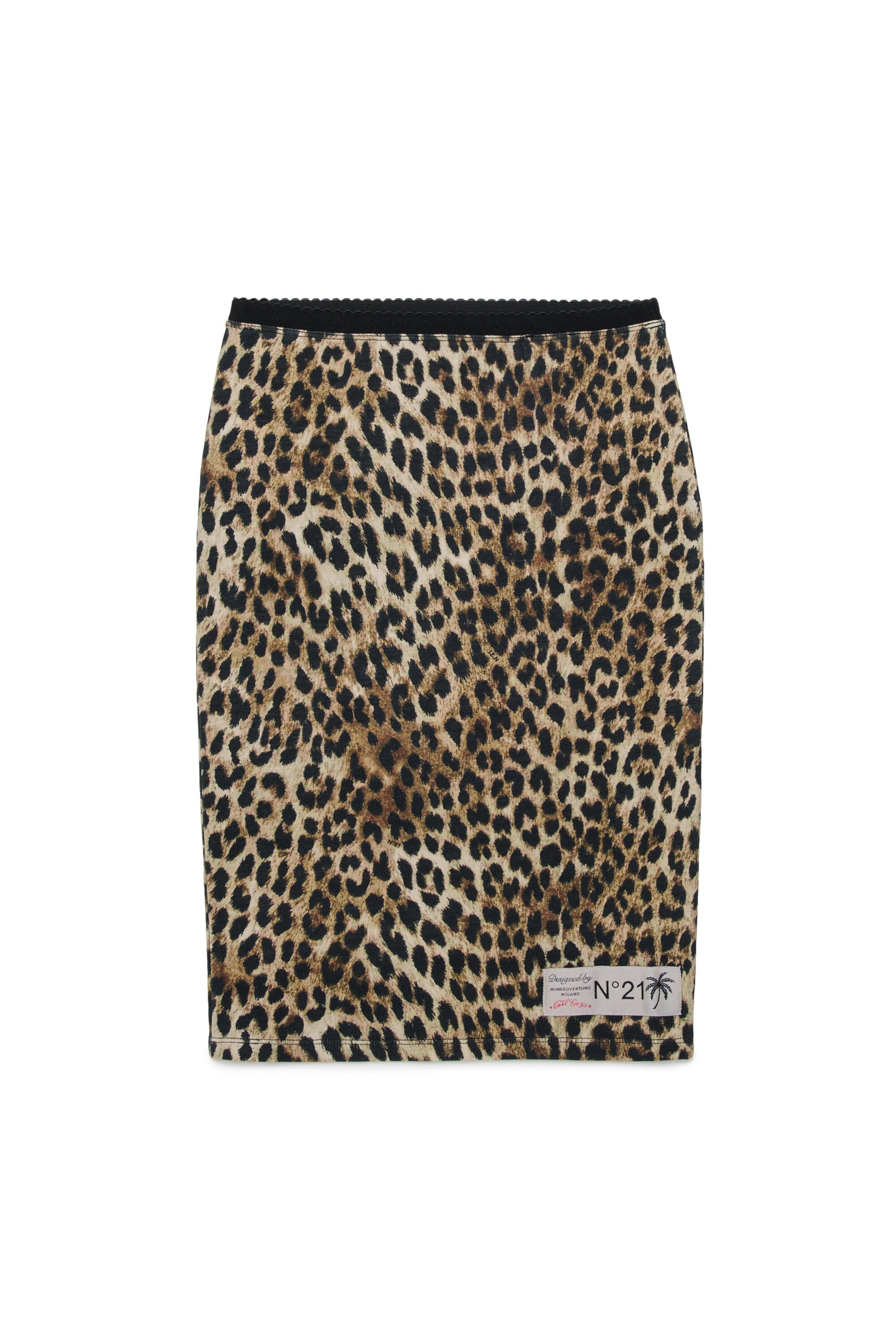 Falda de estampado animal con logo
