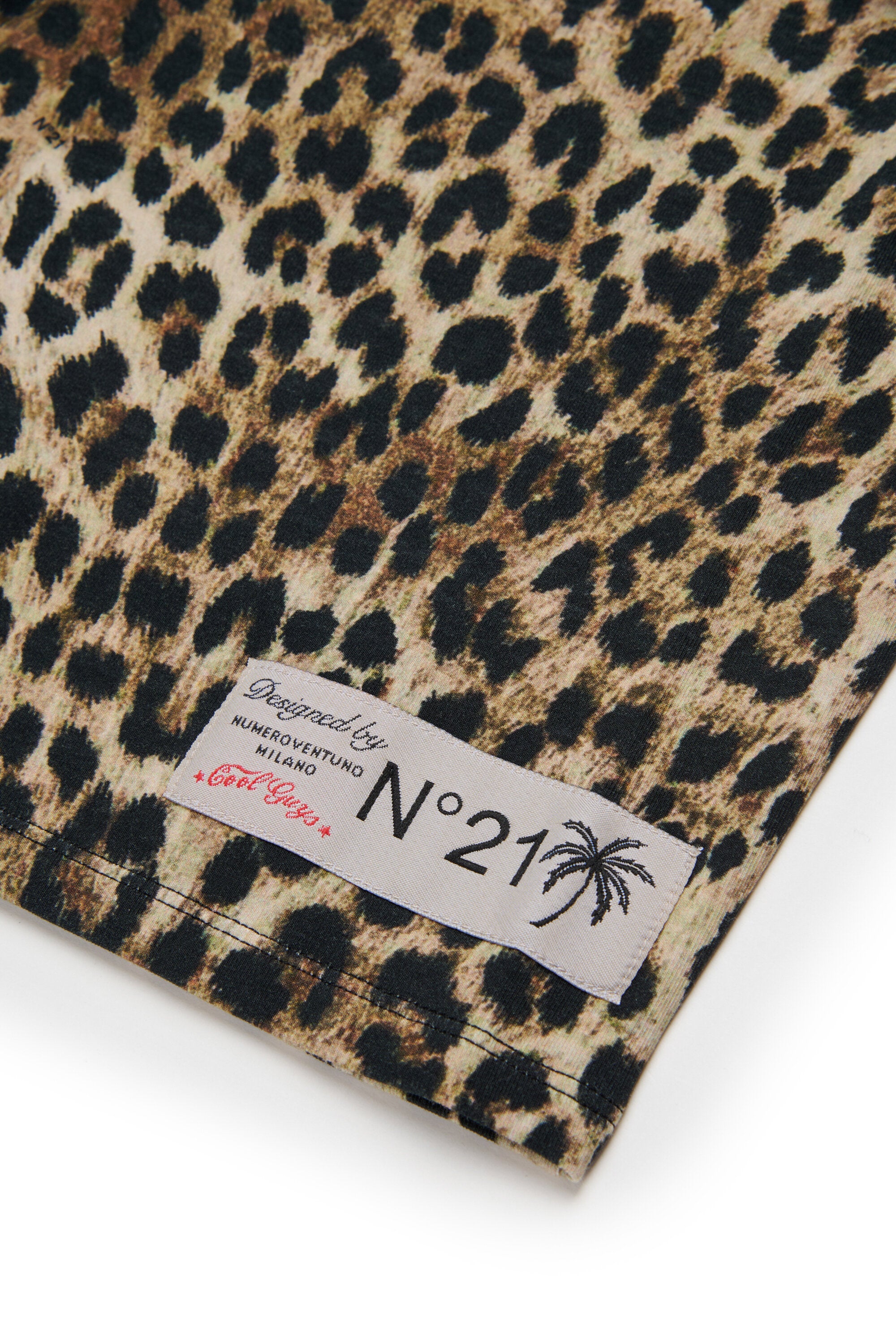 Animal print skirt with logo