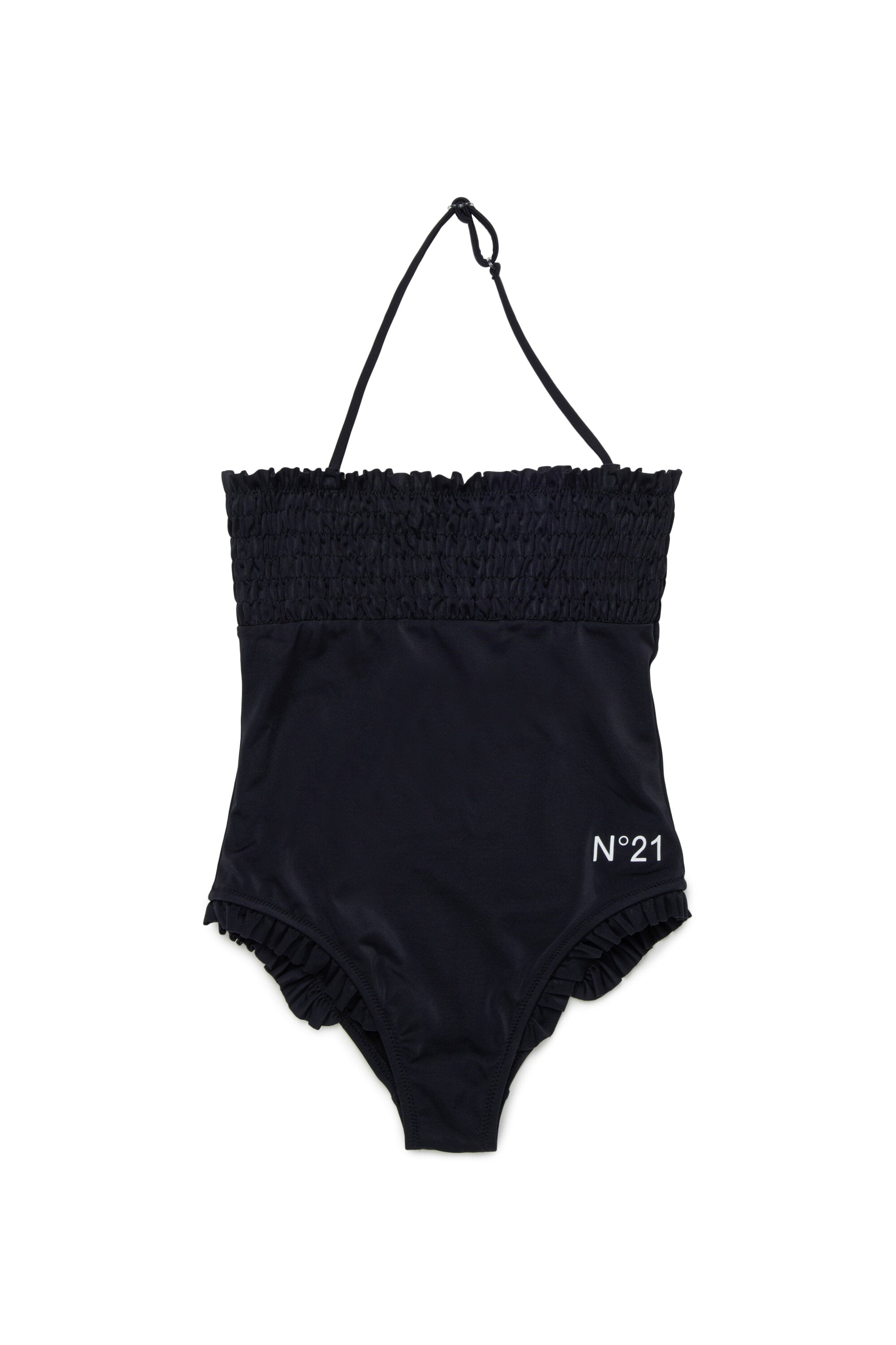 One-piece swimsuit with logo