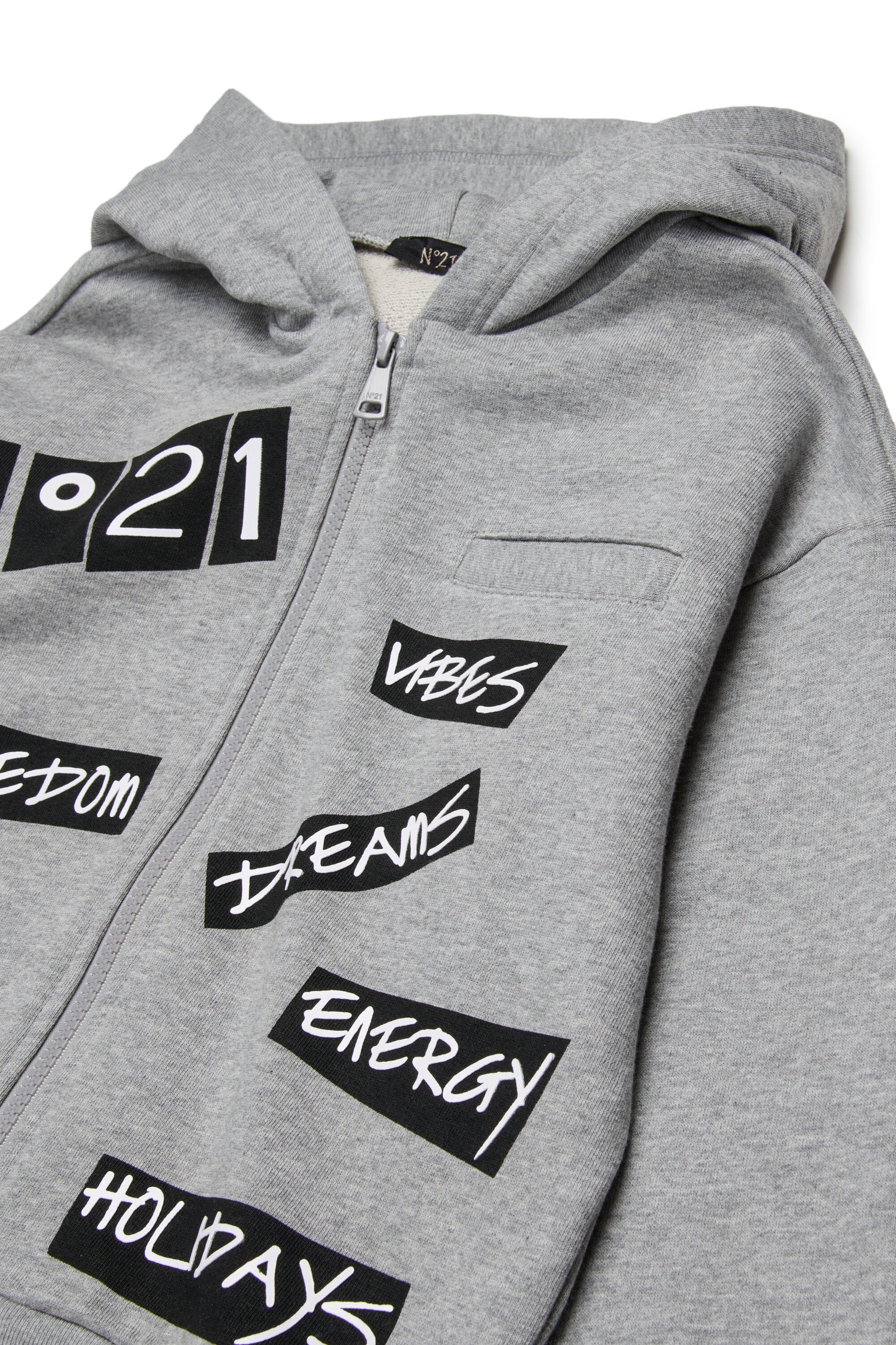 Sudadera con cremallera completa y logo