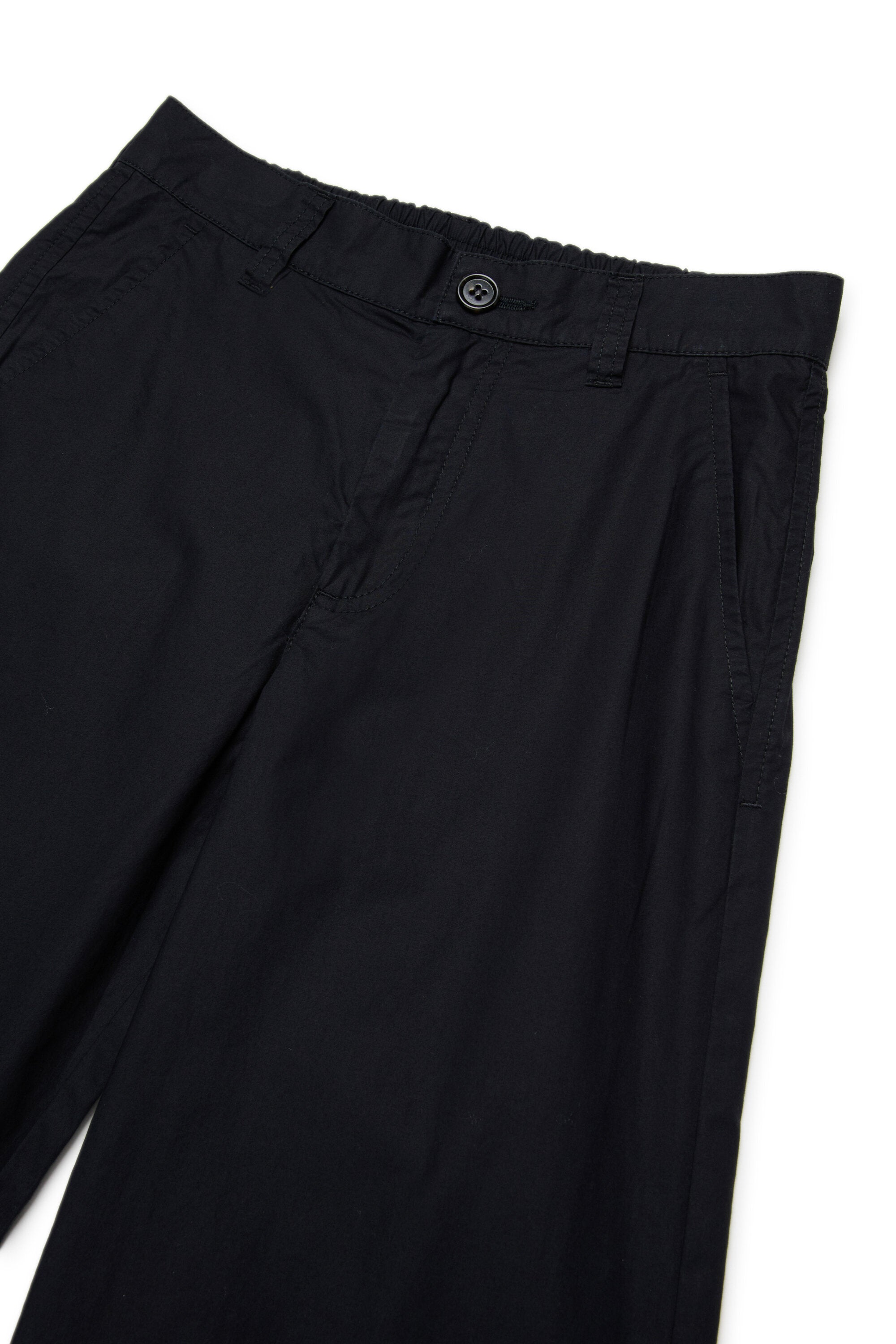 Pants with logo and turn-up