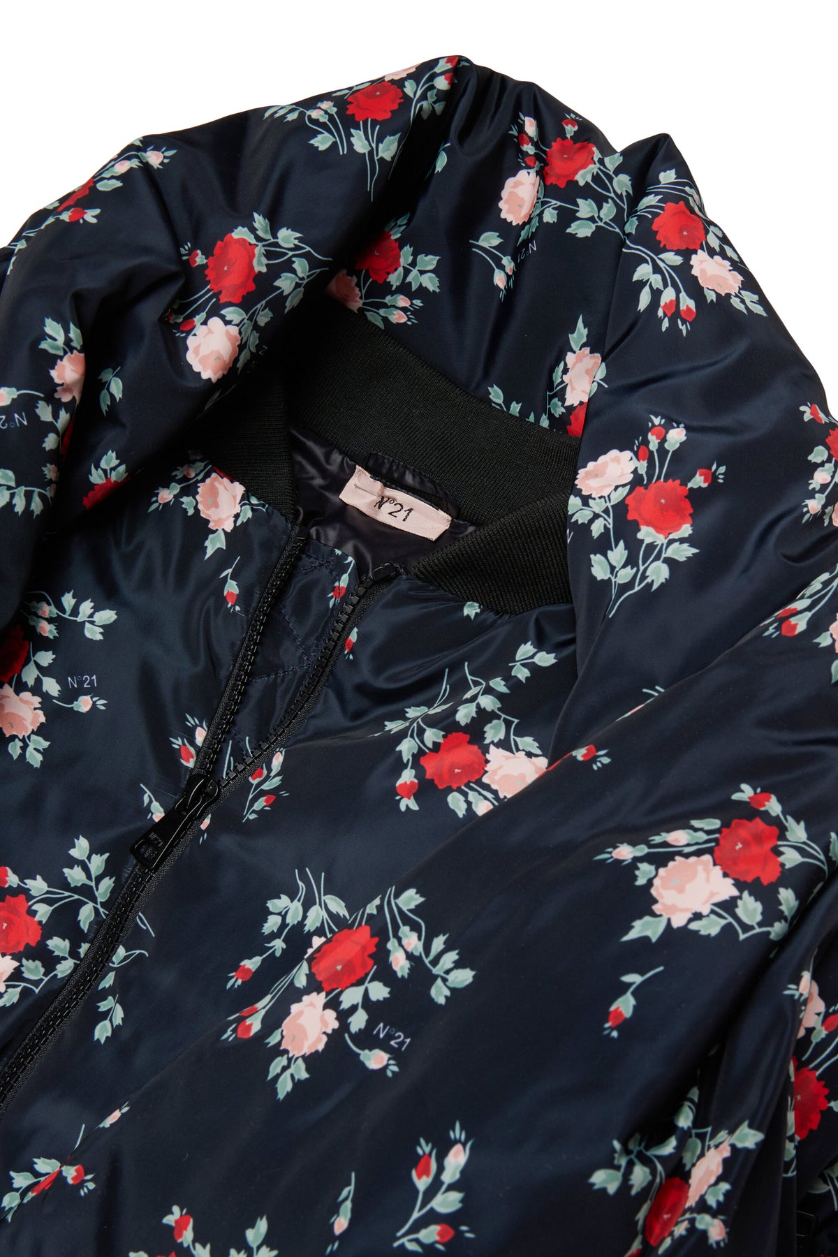 Chaqueta acolchada con estampado floral