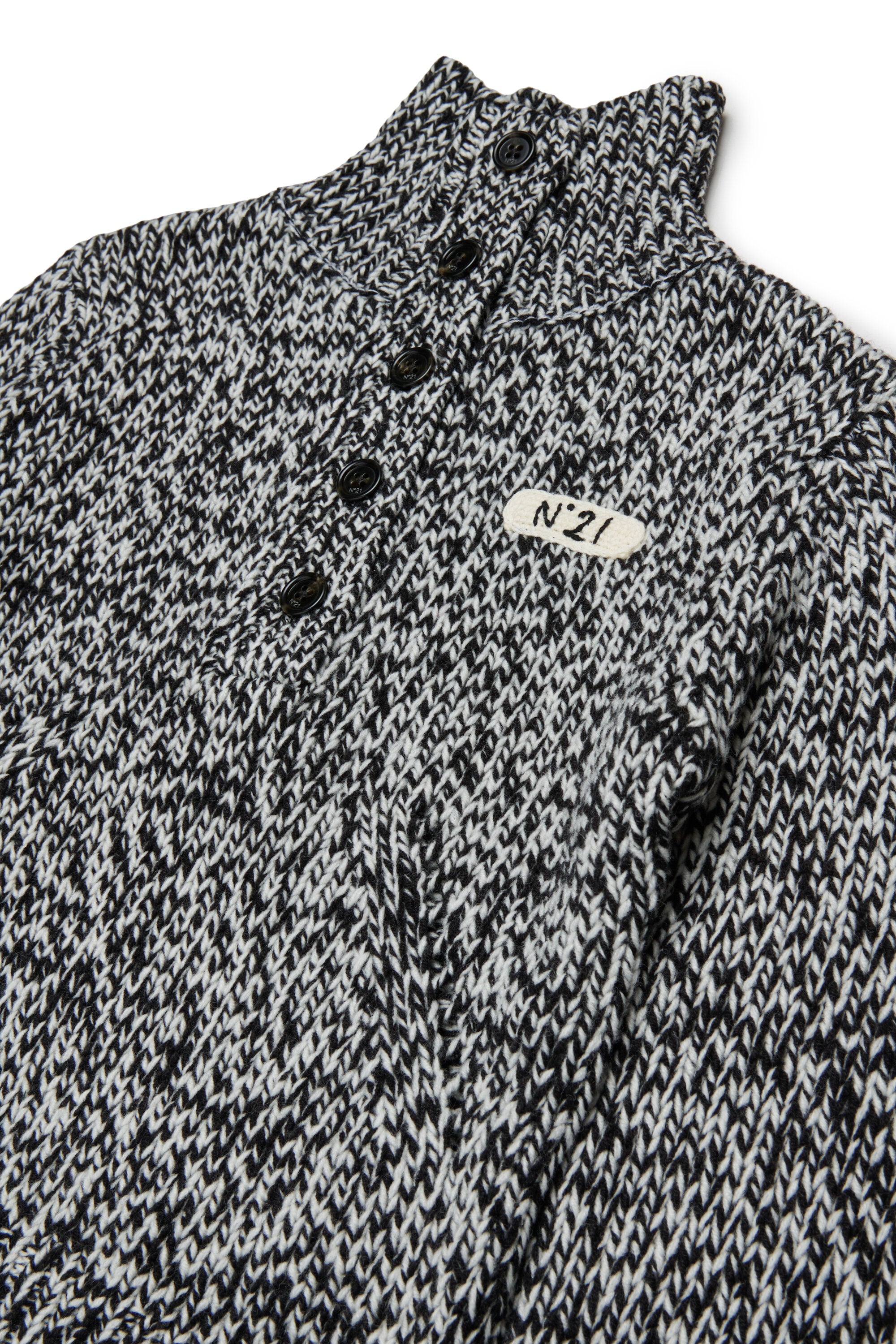 Wool blend pullover with logo