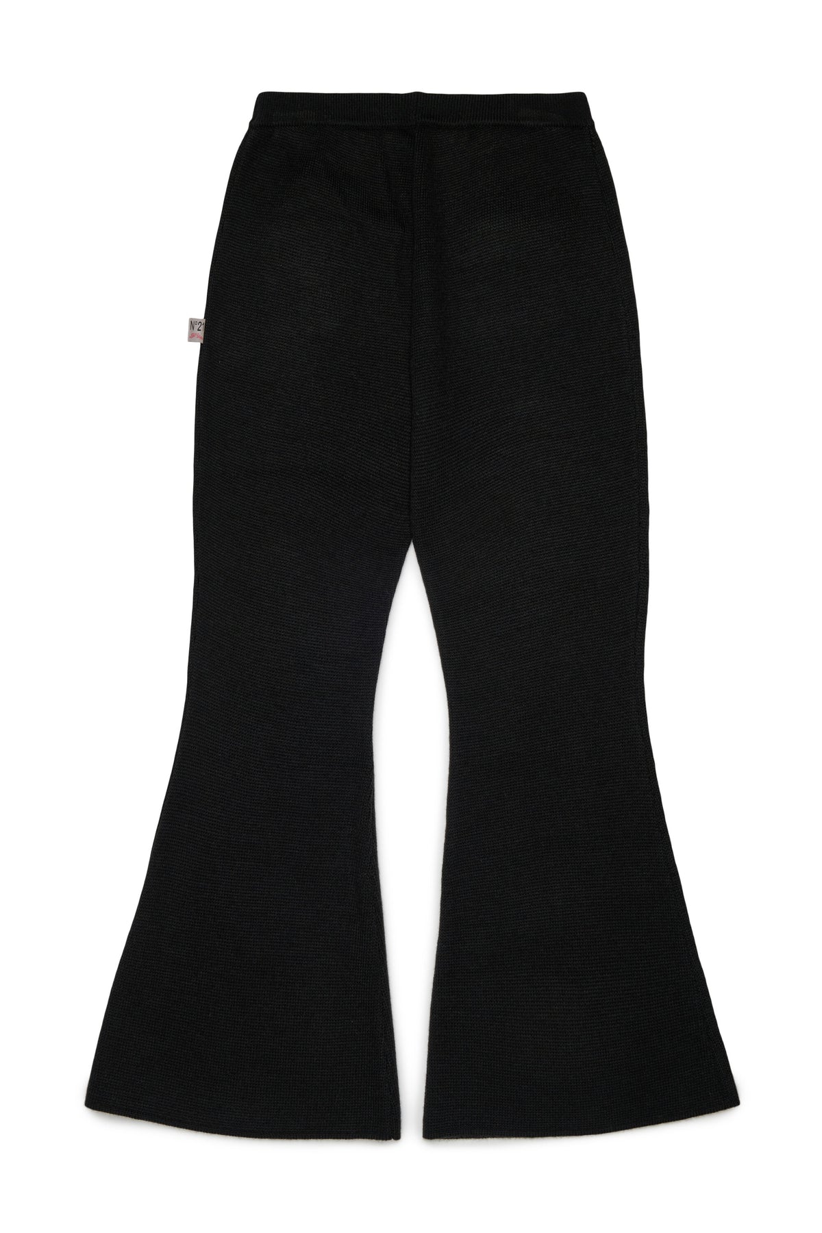 Pantalón acampanado de punto canalé