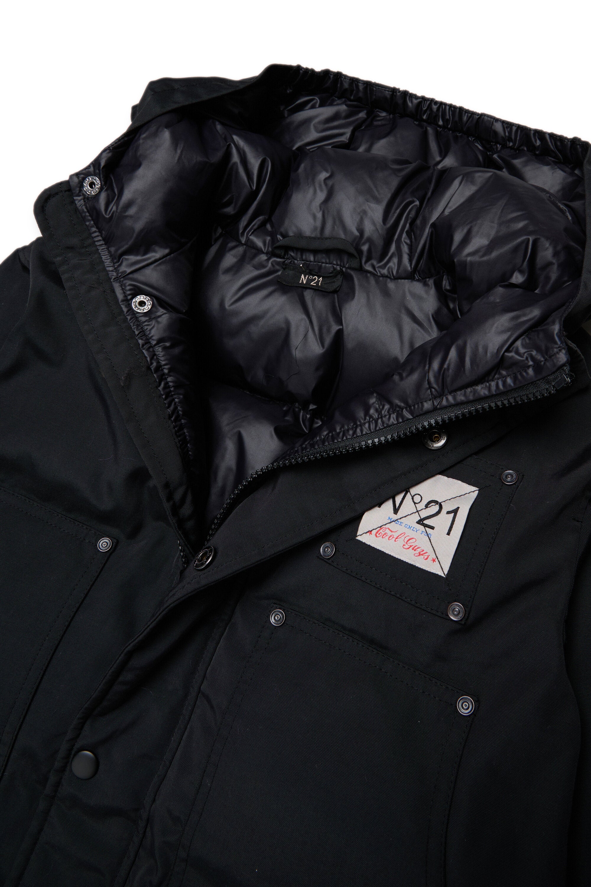 Padded jacket with printed logo