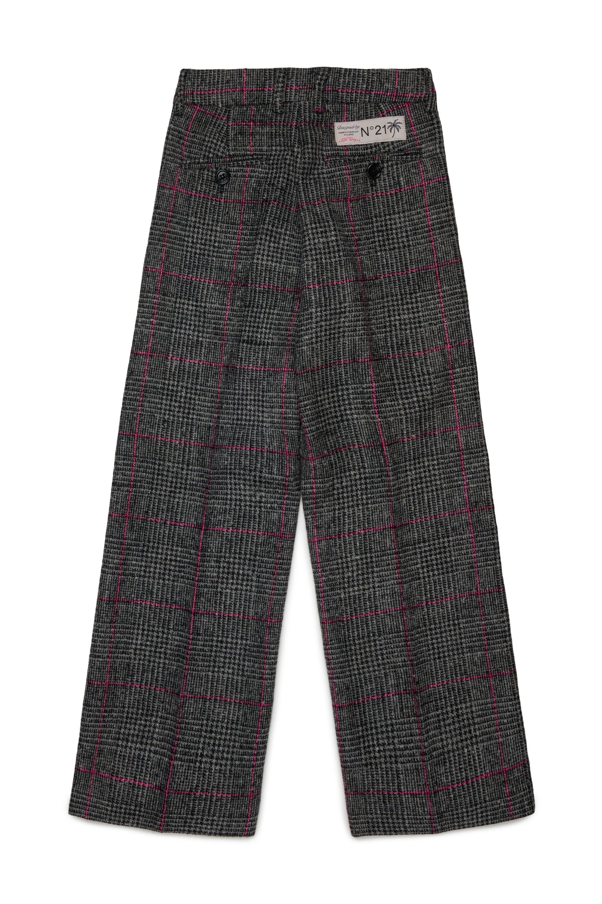 Pantalones formales con estampado de cuadros