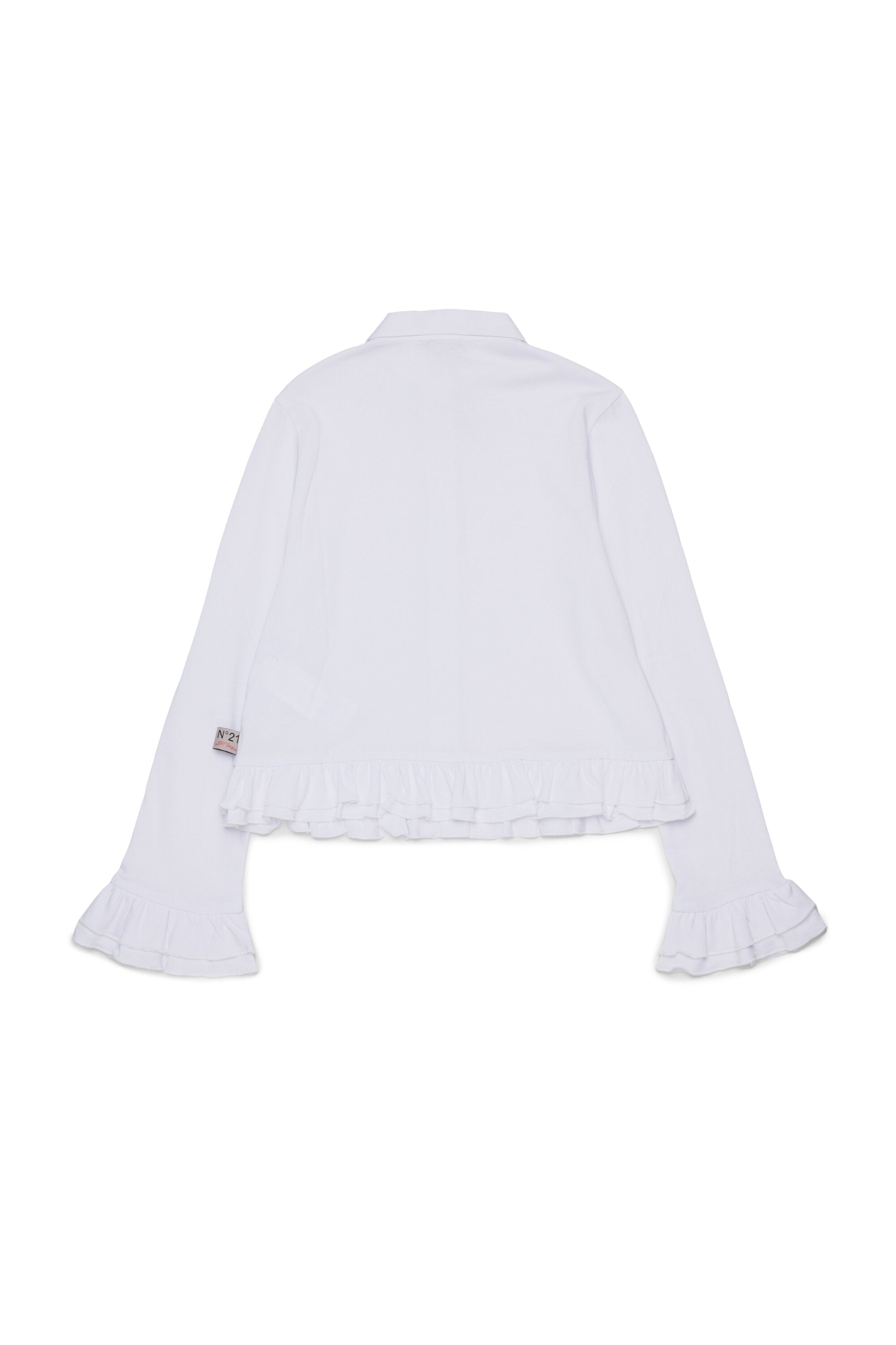 Long-sleeve shirt with ruffles