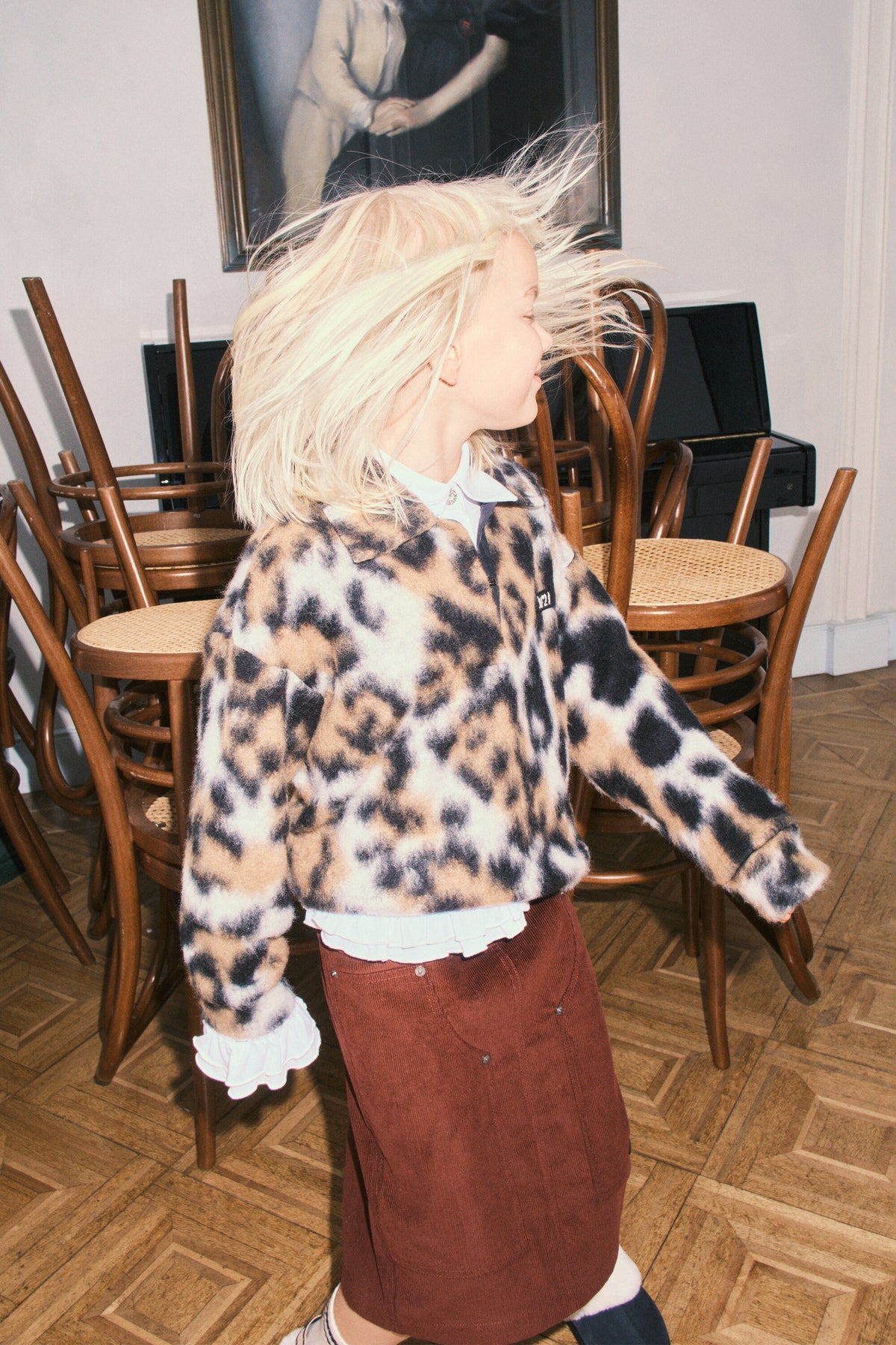 Jersey animal print con cuello