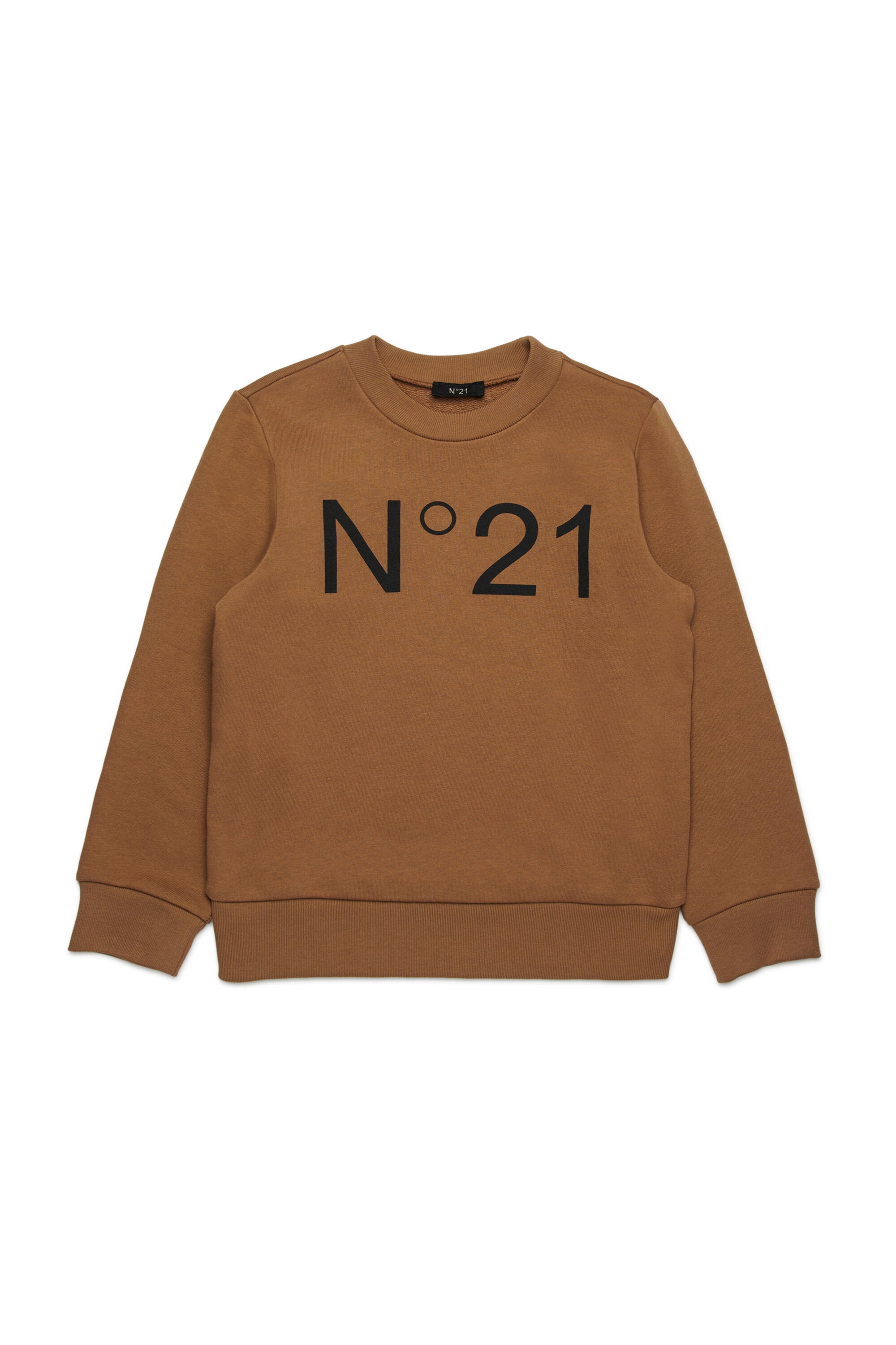 Cotton crew-neck sweatshirt with logo