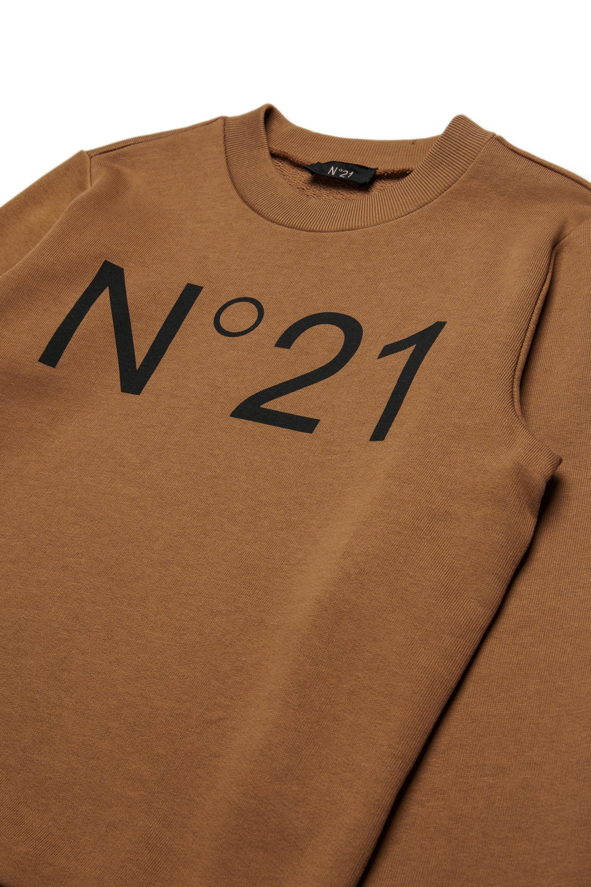 Cotton crew-neck sweatshirt with logo