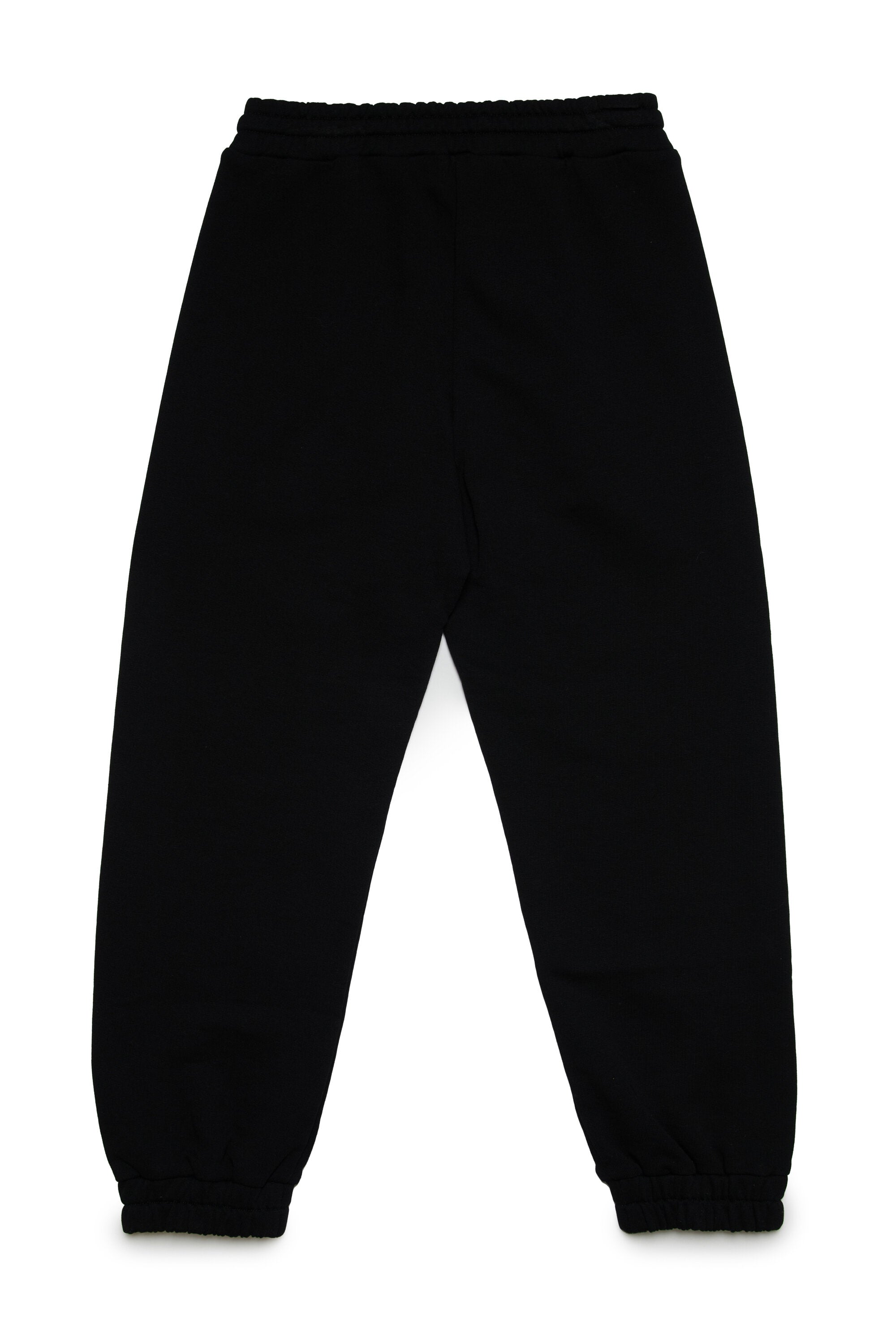 Black fleece trousers with logo