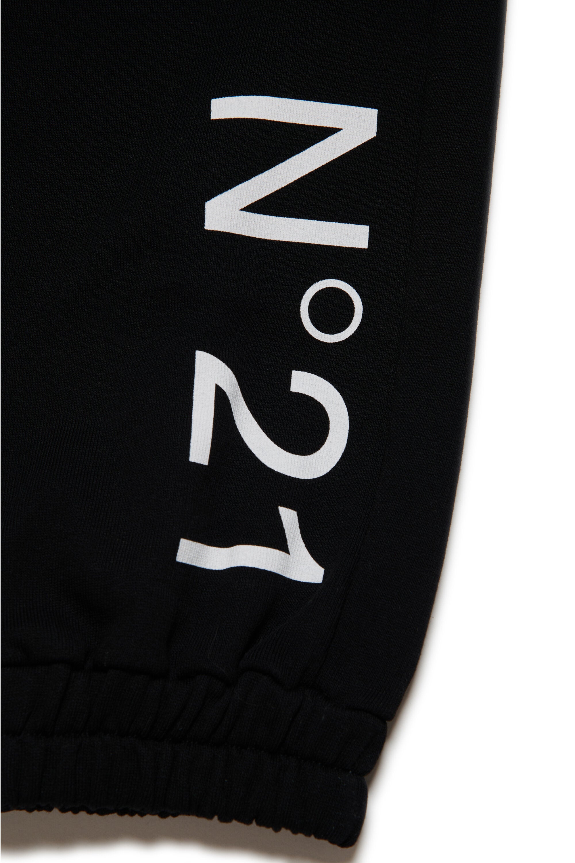 Black fleece trousers with logo