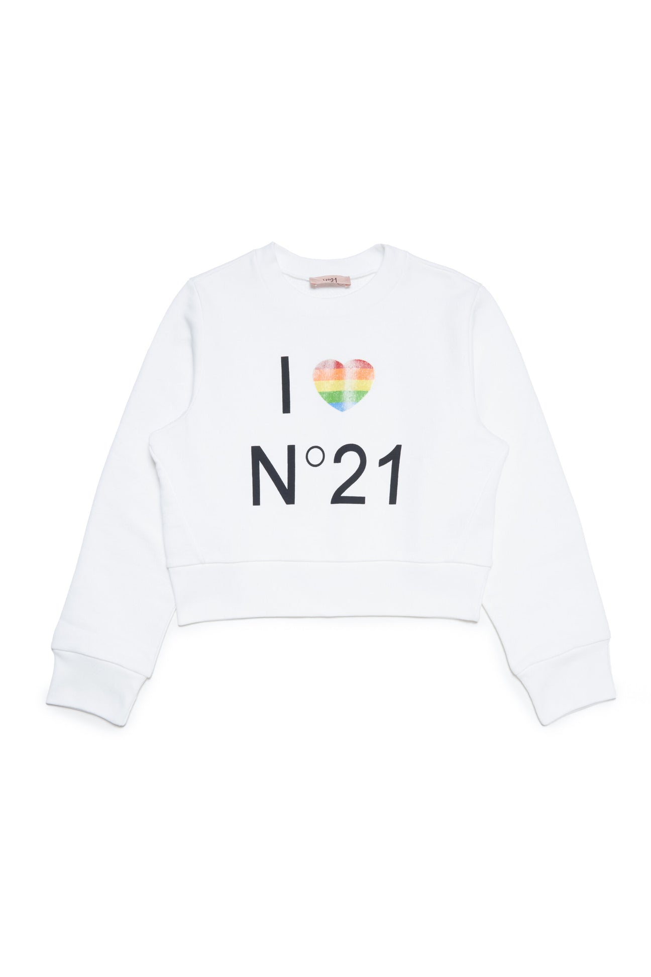 Crew-neck sweatshirt branded with I Love N°21 logo 