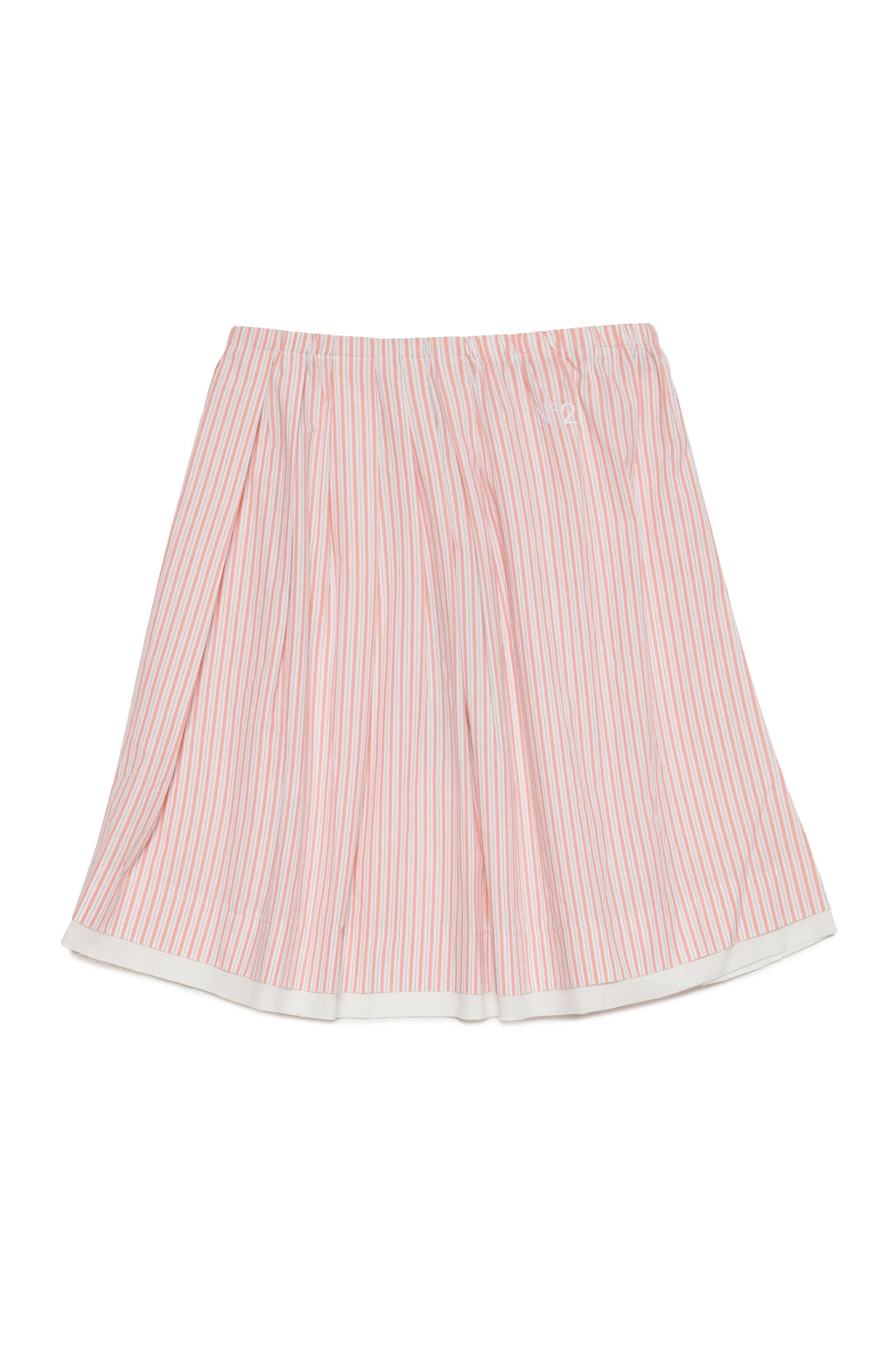 Striped poplin skirt