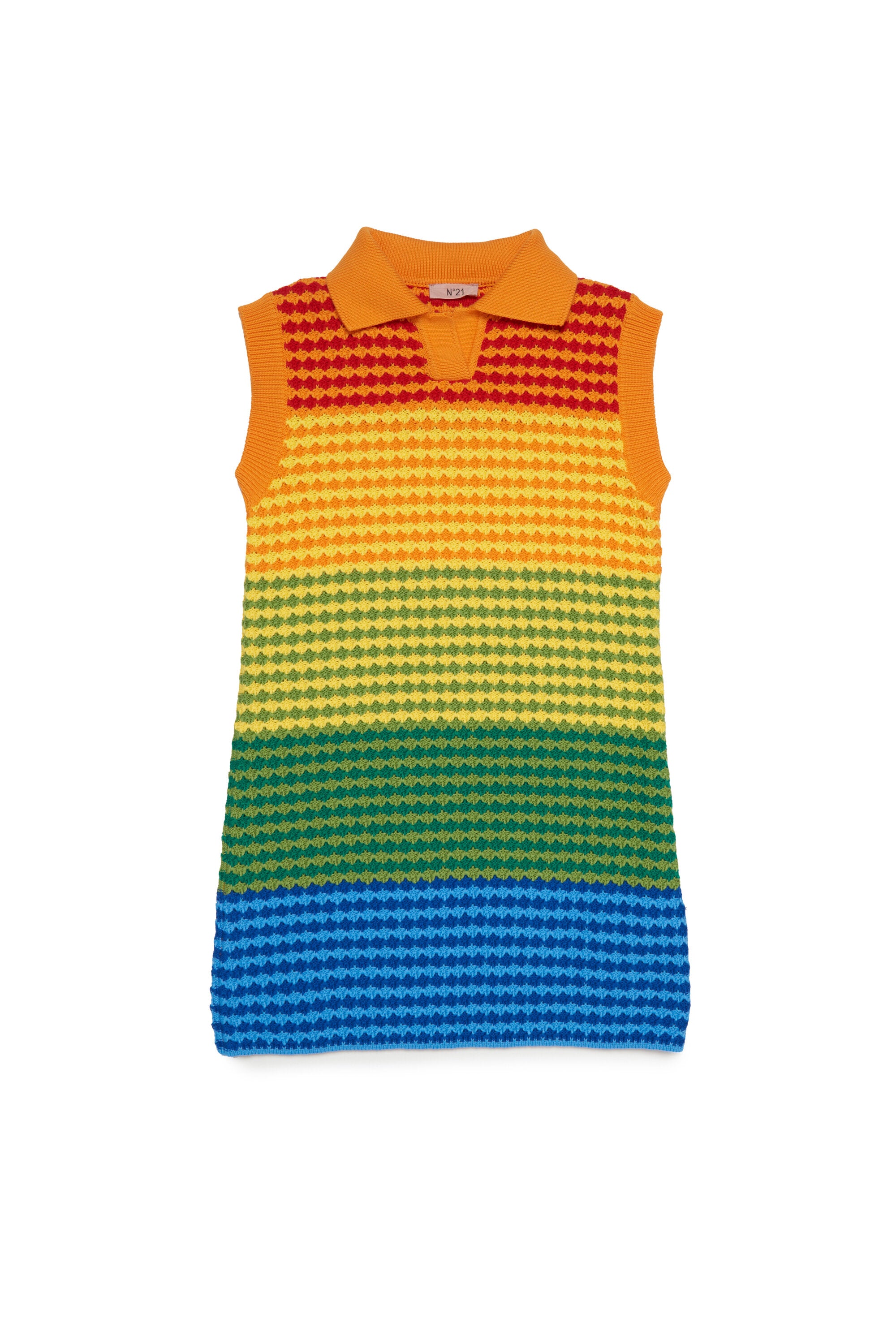 Vestido de punto crochet sin mangas Rainbow
