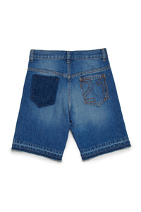 Pantalones cortos denim azul degradado