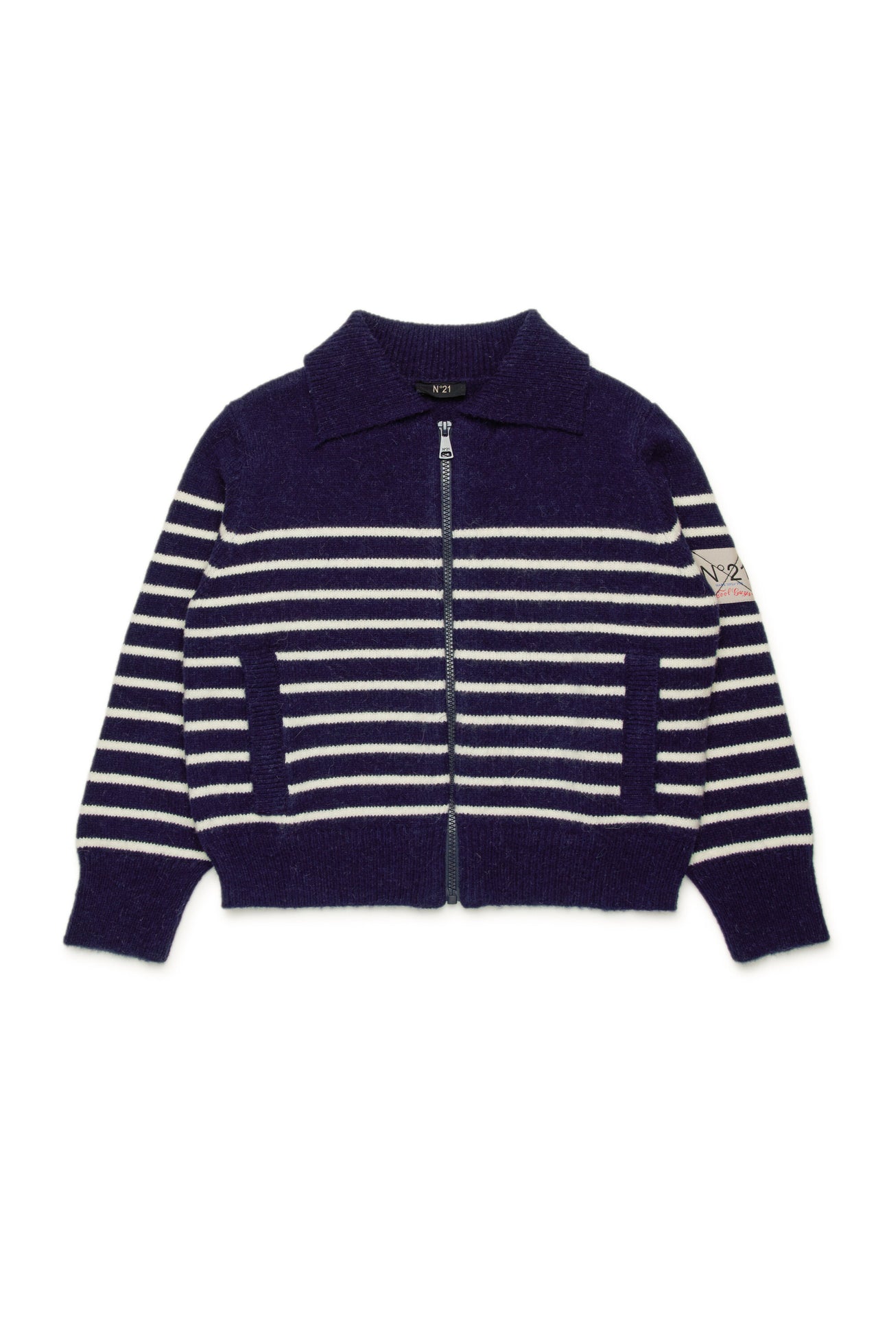 Striped wool-blend cardigan 