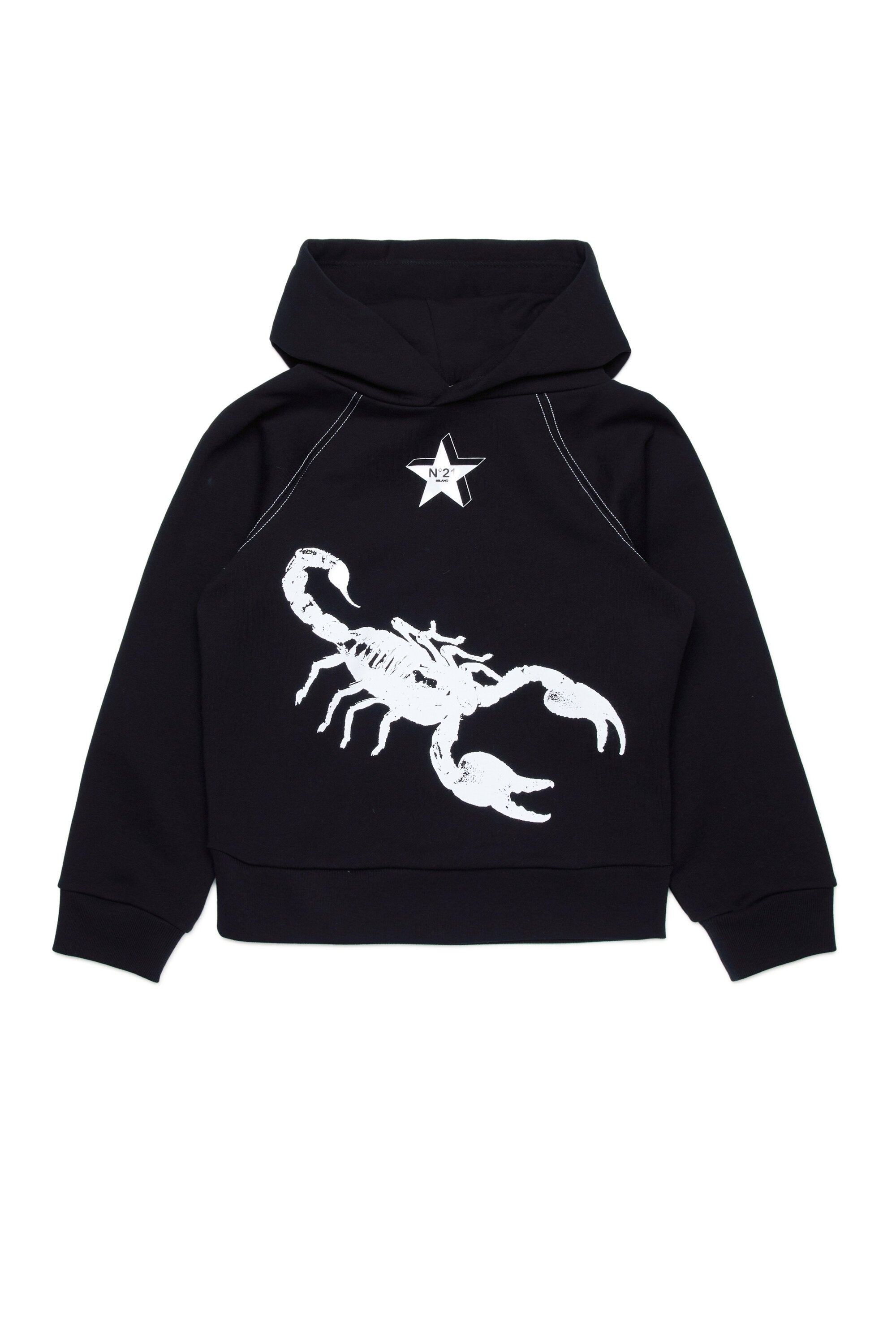 Hooded sweatshirt with scorpion graphic