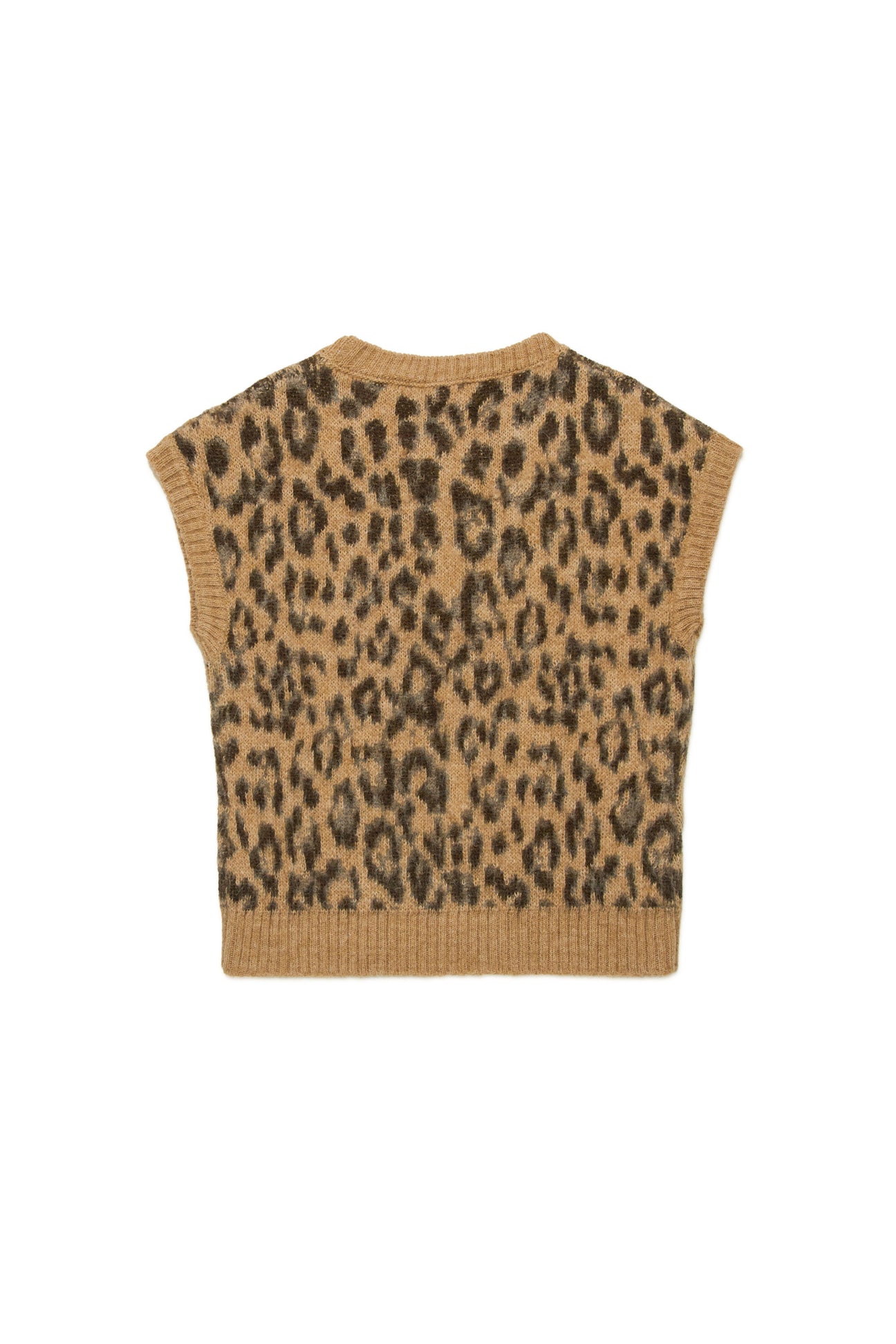 Chaleco en mezcla de lana con estampado de leopardo Chaleco en mezcla de lana con estampado de leopardo
