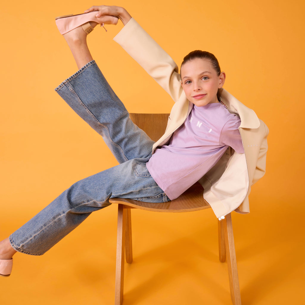 Marni girl mules slippers in teddy with logo | BRAVE KID