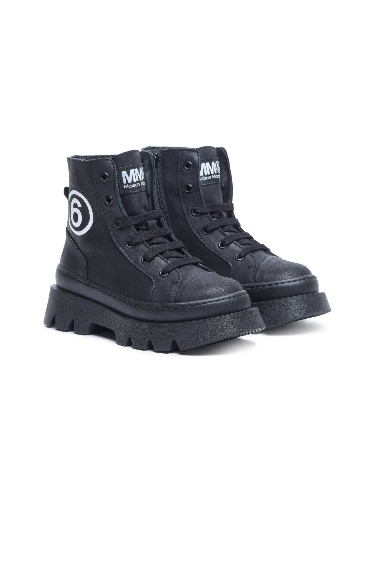 Statement lace-up boots with logo Statement lace-up boots with logo