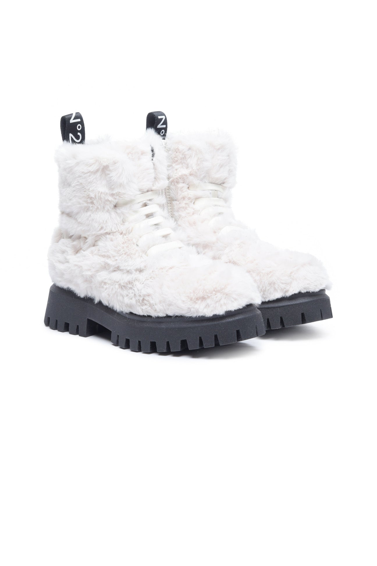 Shearling-effect high boots with logo Shearling-effect high boots with logo