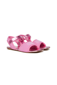 Low sandals with numeric logo